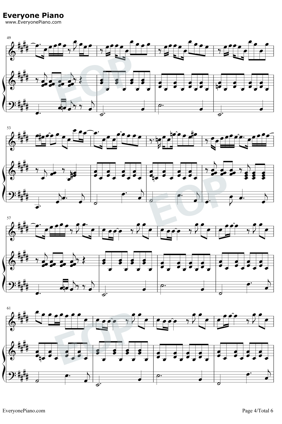 我怀念的钢琴谱4-孙燕姿