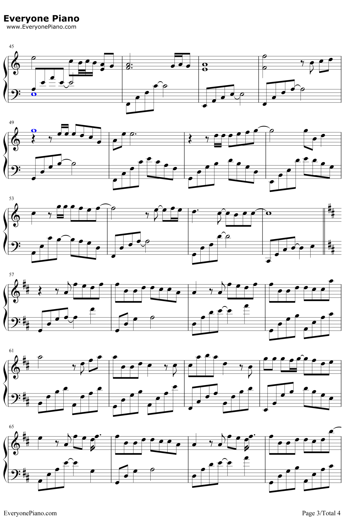 裂缝中的阳光钢琴谱3-林俊杰