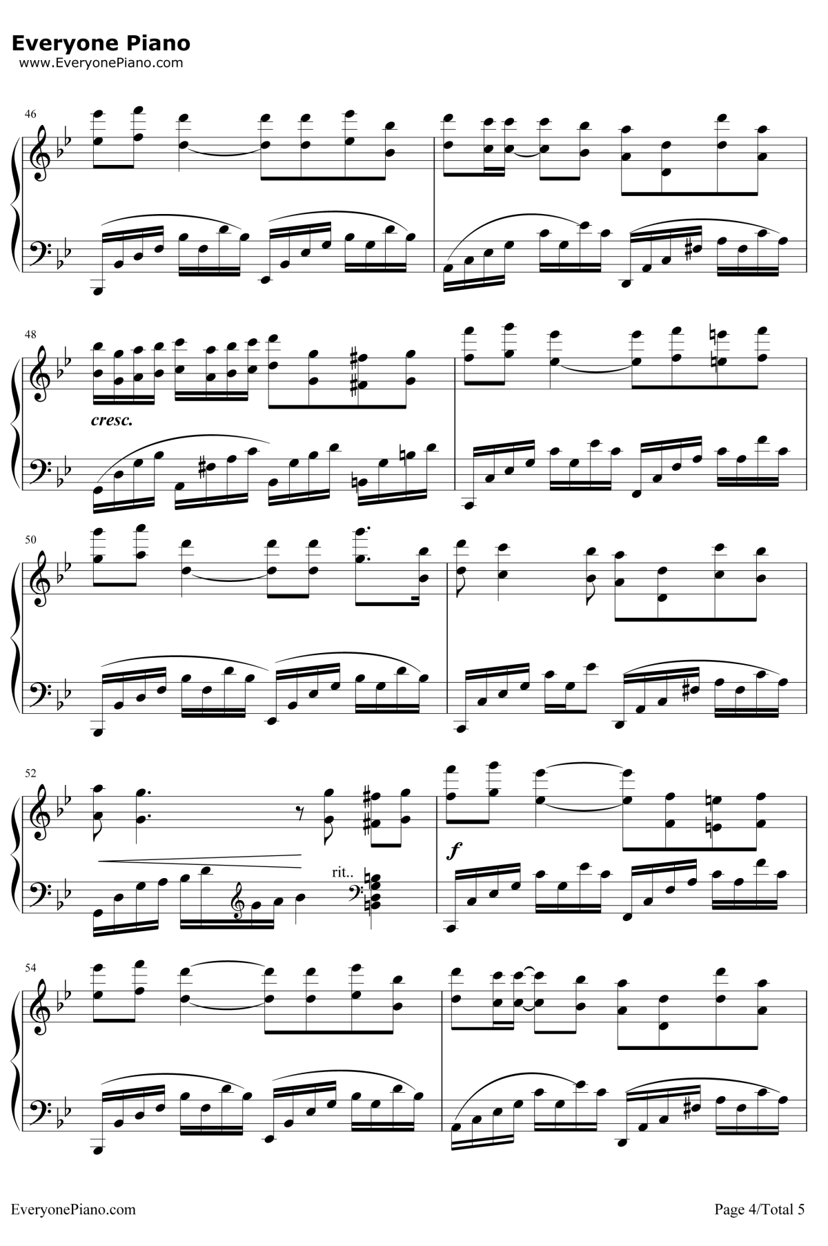 是否爱过我钢琴谱4-孙楠