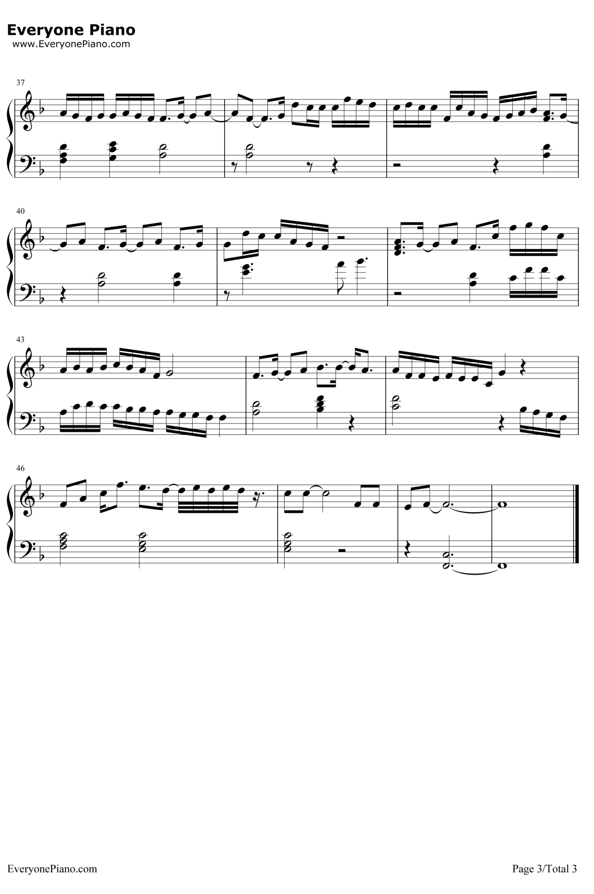 星期六的深夜钢琴谱3-王力宏