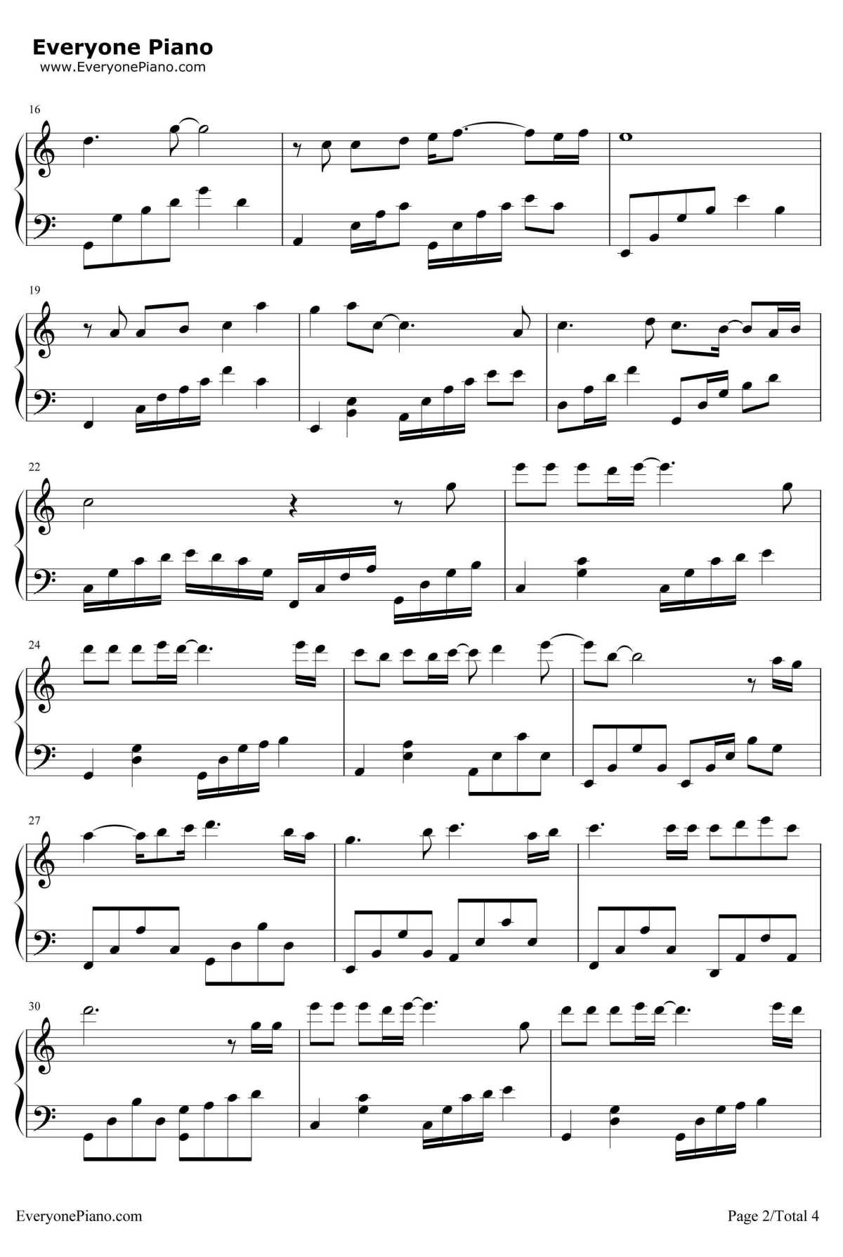 有心人钢琴谱2-张国荣