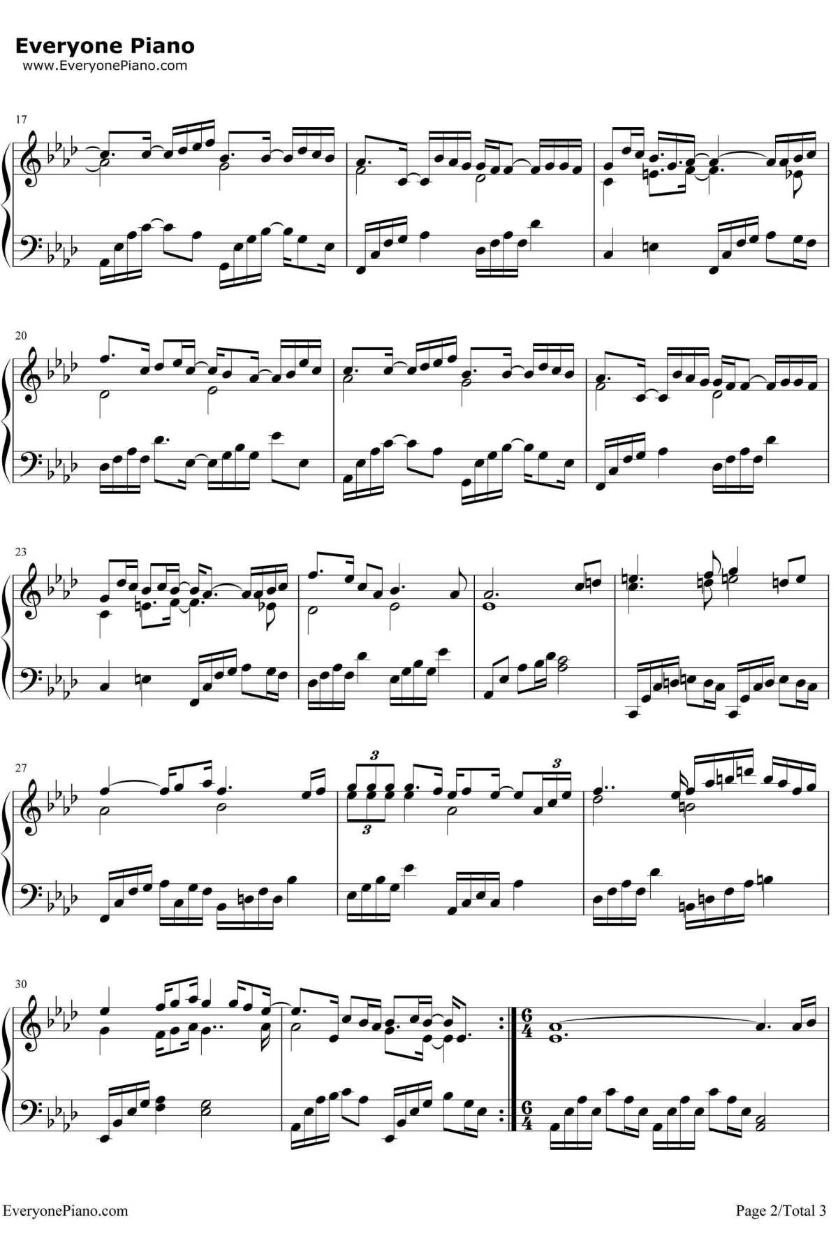 十年钢琴谱2-陈奕迅