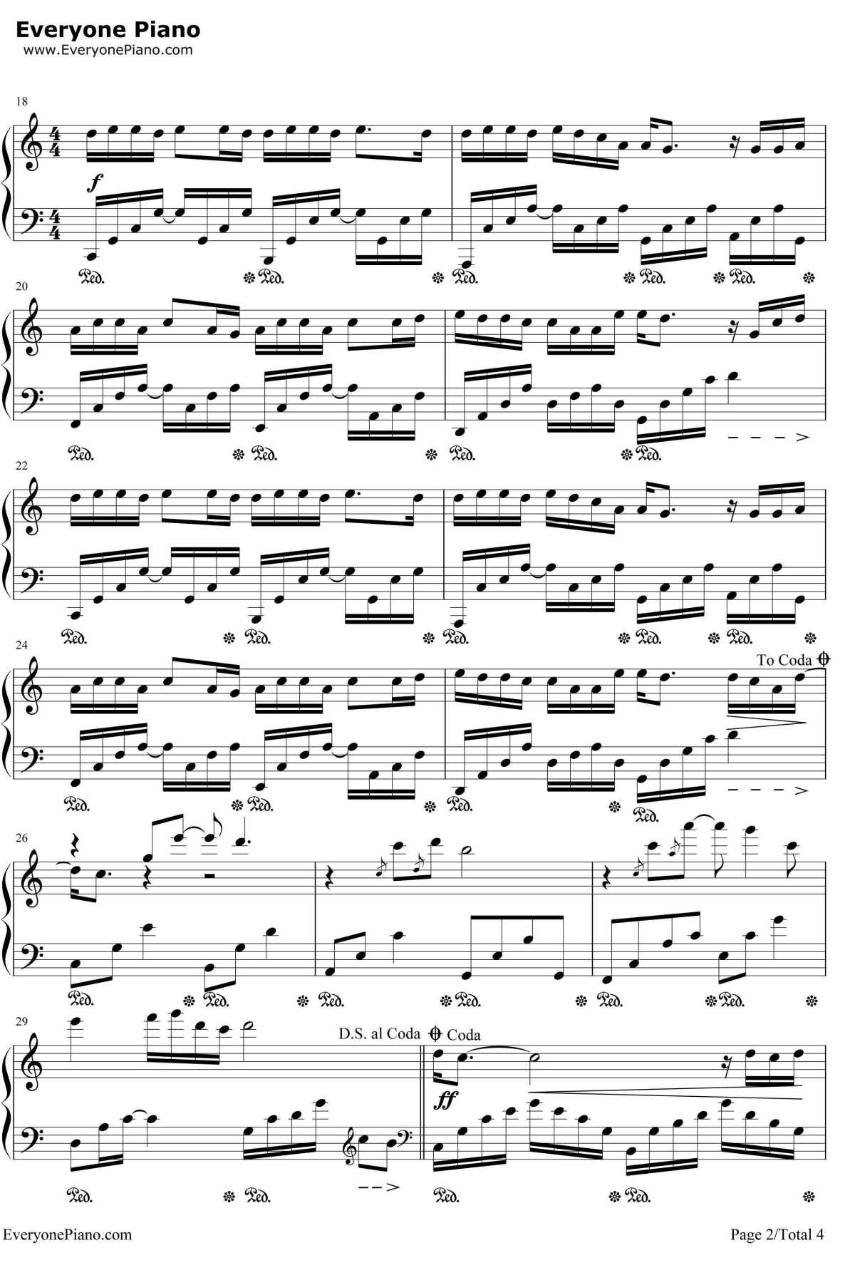 男人海洋钢琴谱2-周传雄