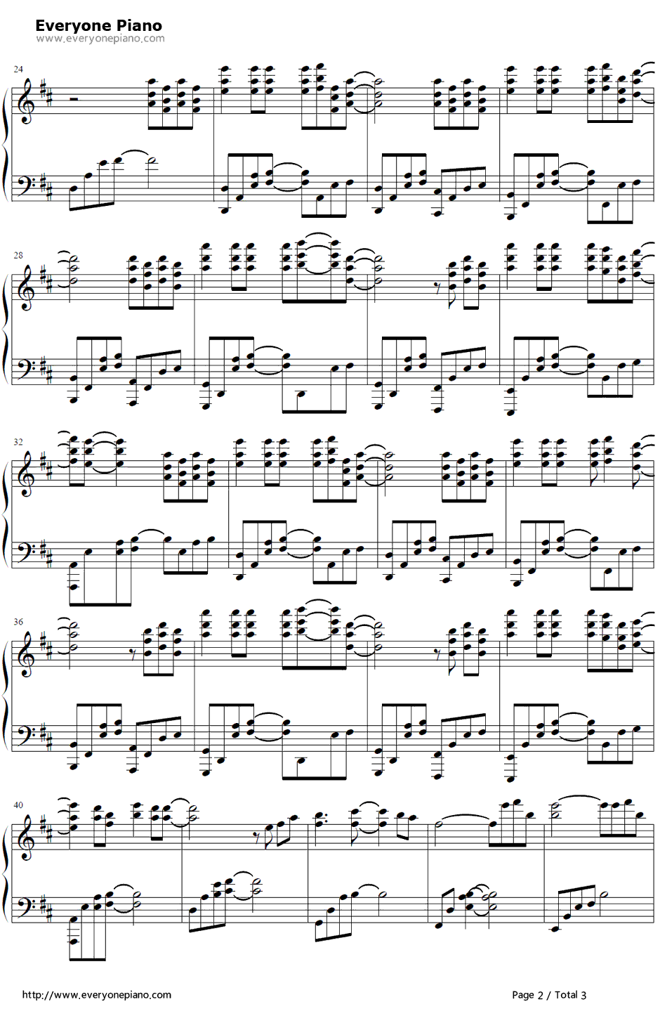 天涯过客钢琴谱2-周杰伦