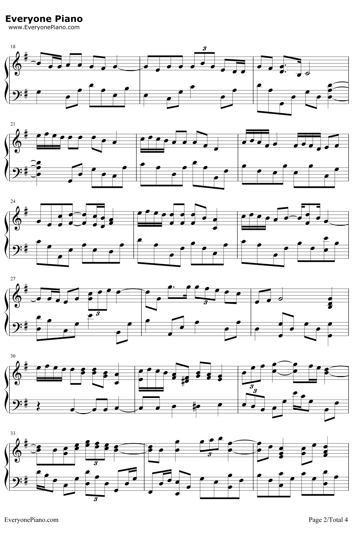 人来人往钢琴谱2-陈奕迅