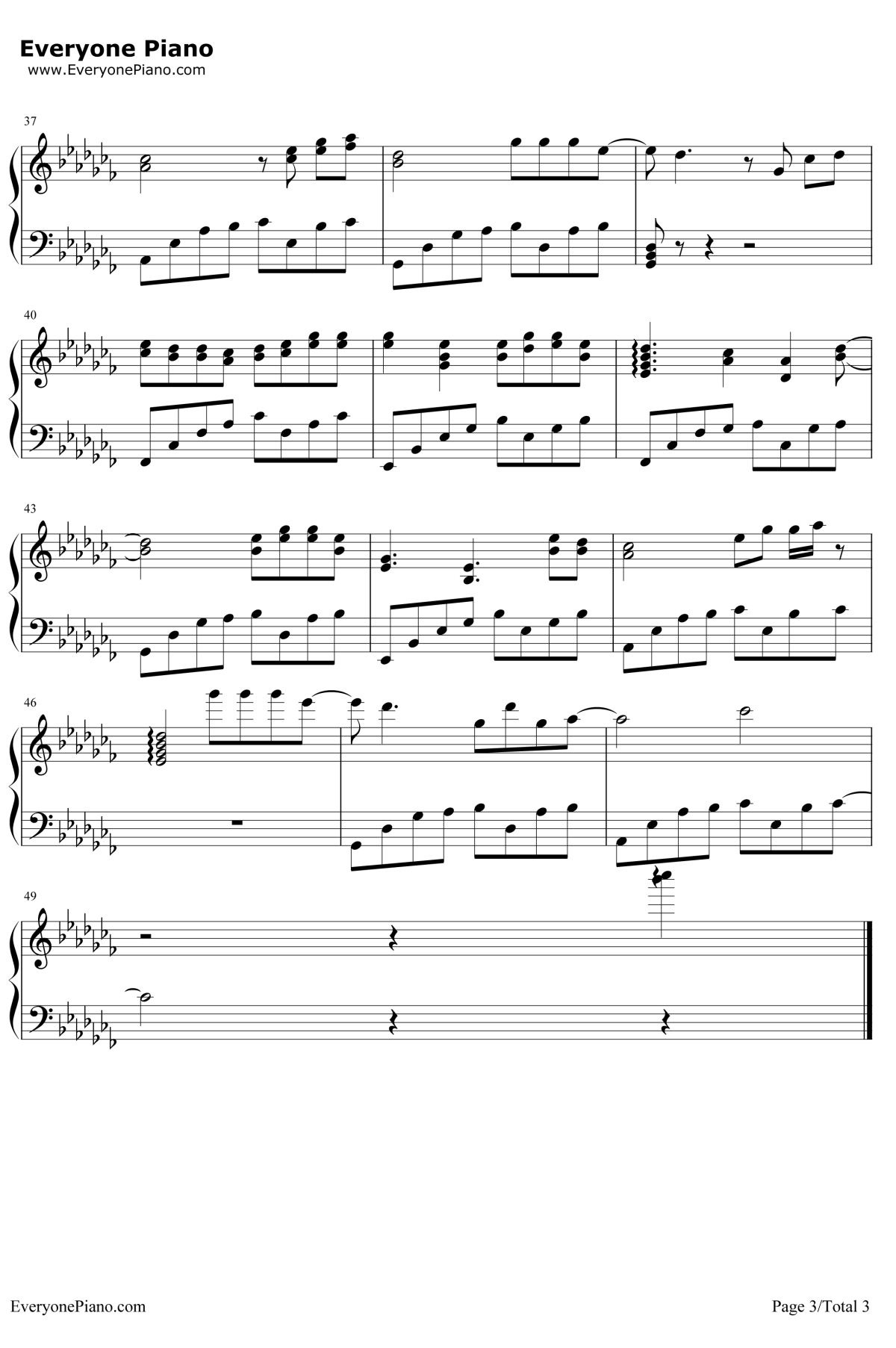 故梦钢琴谱3-双笙