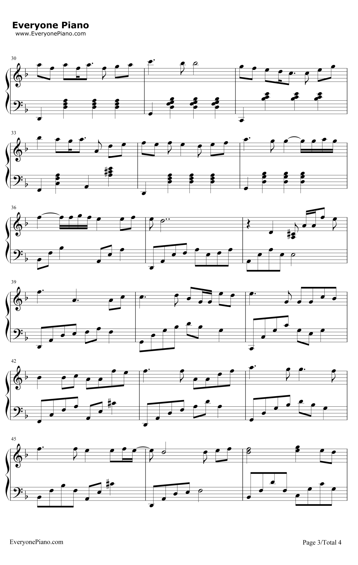 月半小夜曲钢琴谱3-李克勤