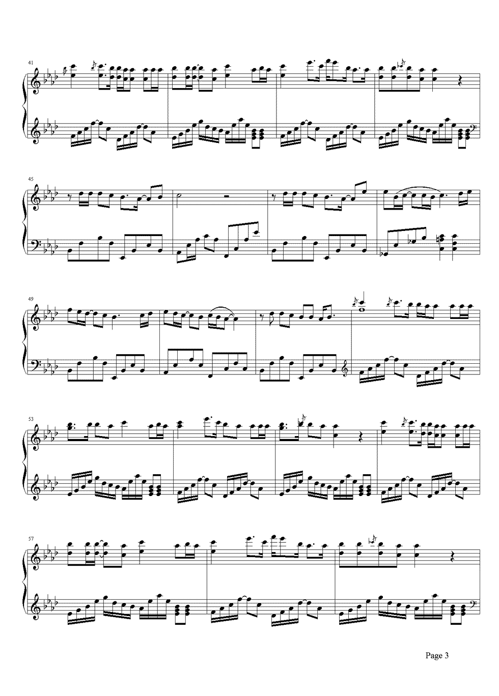 不得不爱钢琴谱3-潘玮柏