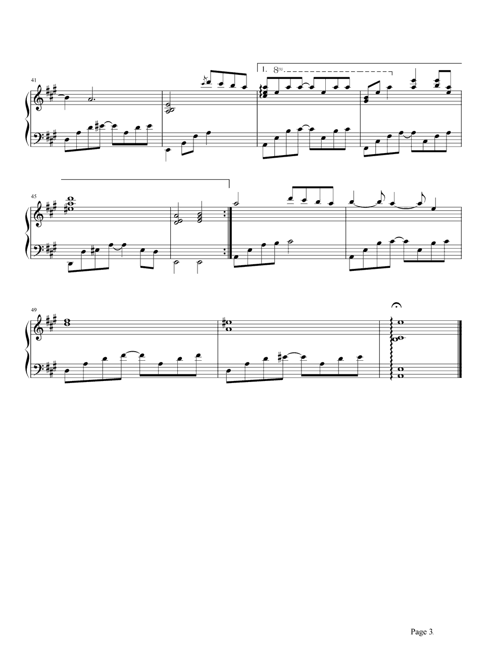 六月的雨钢琴谱3-胡歌