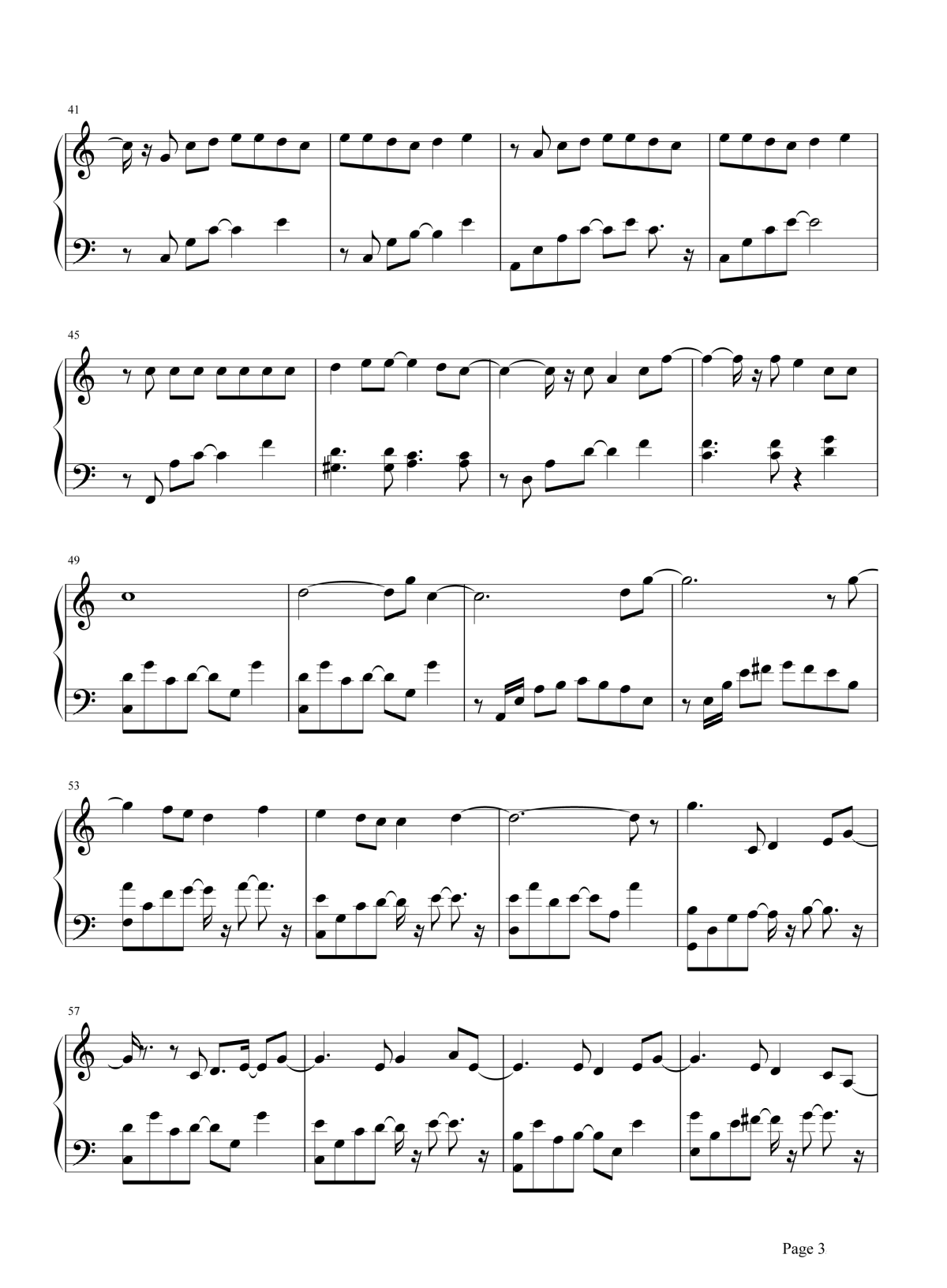 每天爱你多一些钢琴谱3-张学友