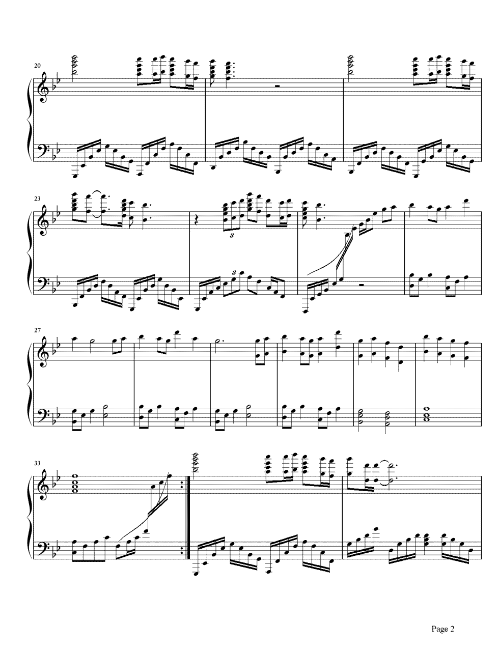 想你的三百六十五天钢琴谱2-李玟