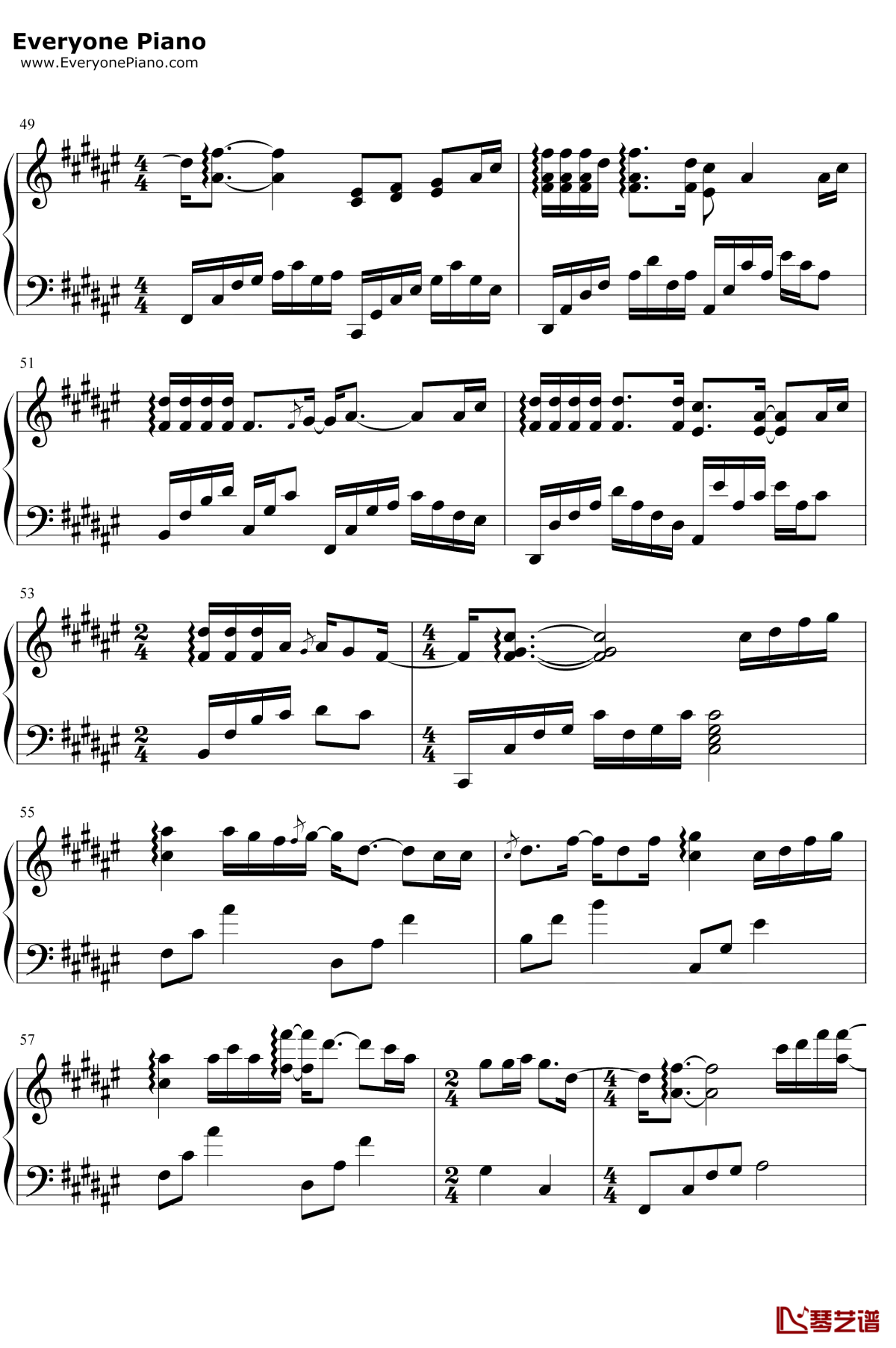 笑看风云钢琴谱5-郑少秋