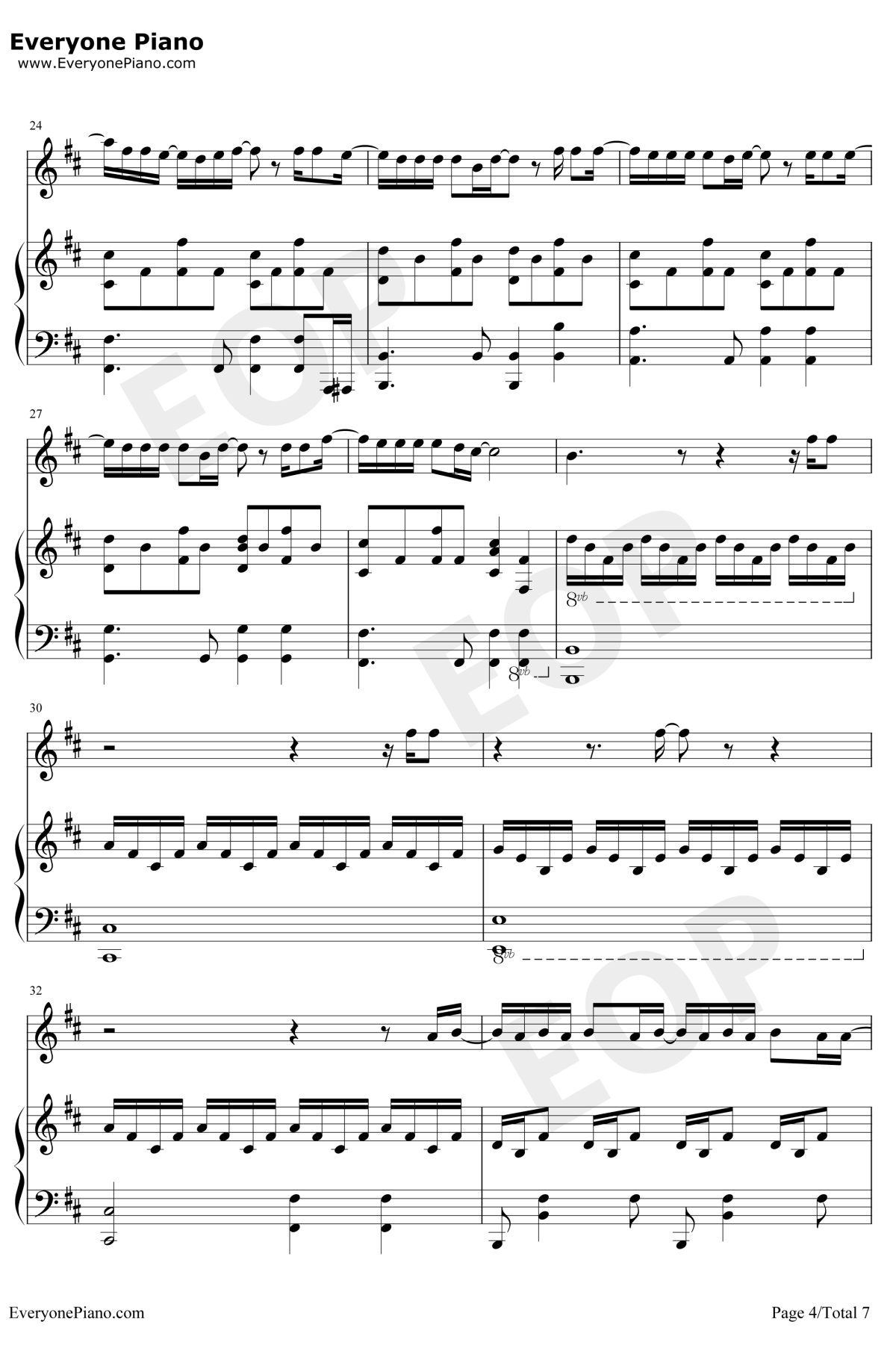 怎么说我不爱你钢琴谱4-萧敬腾