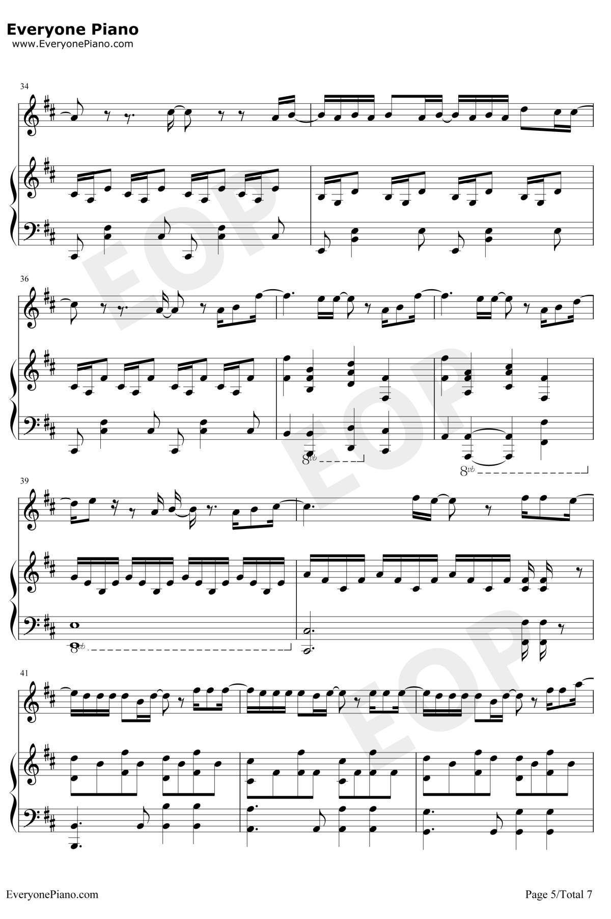 怎么说我不爱你钢琴谱5-萧敬腾