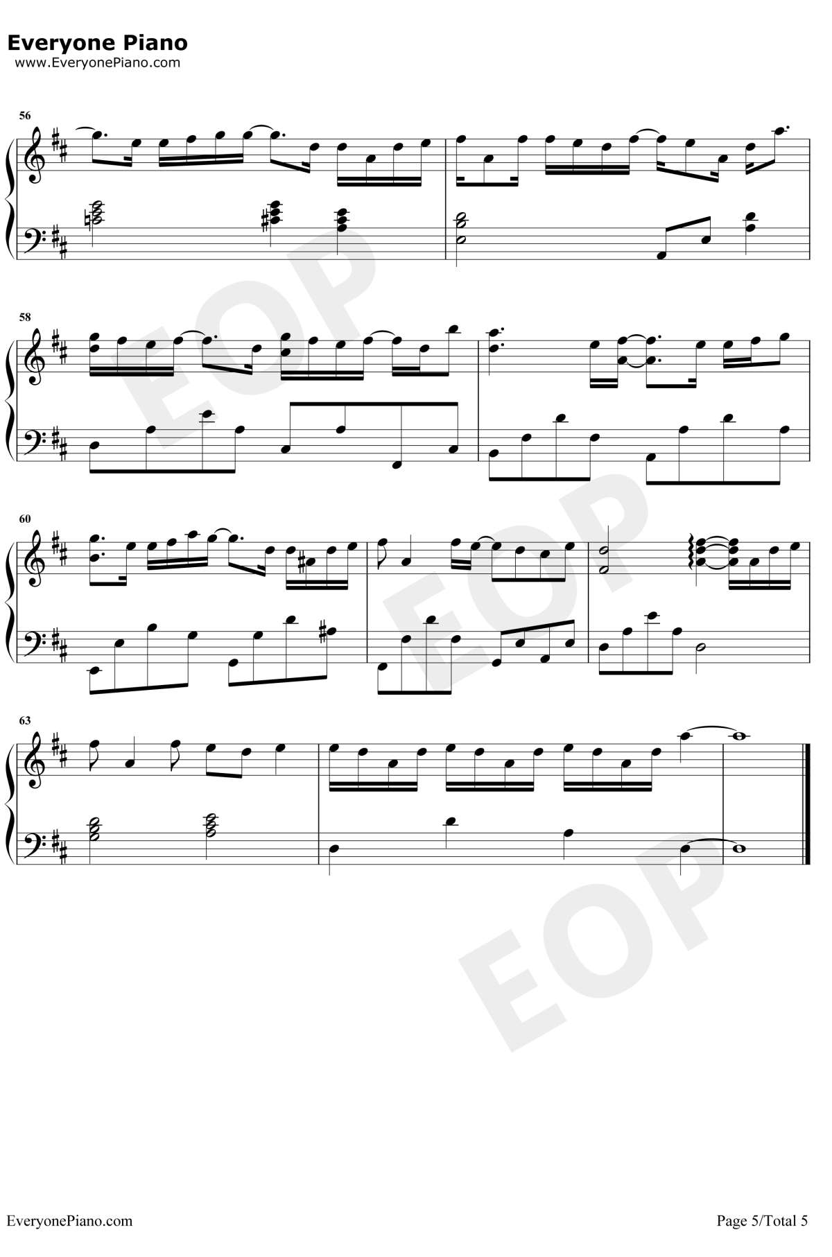 单向箭头钢琴谱5-双笙