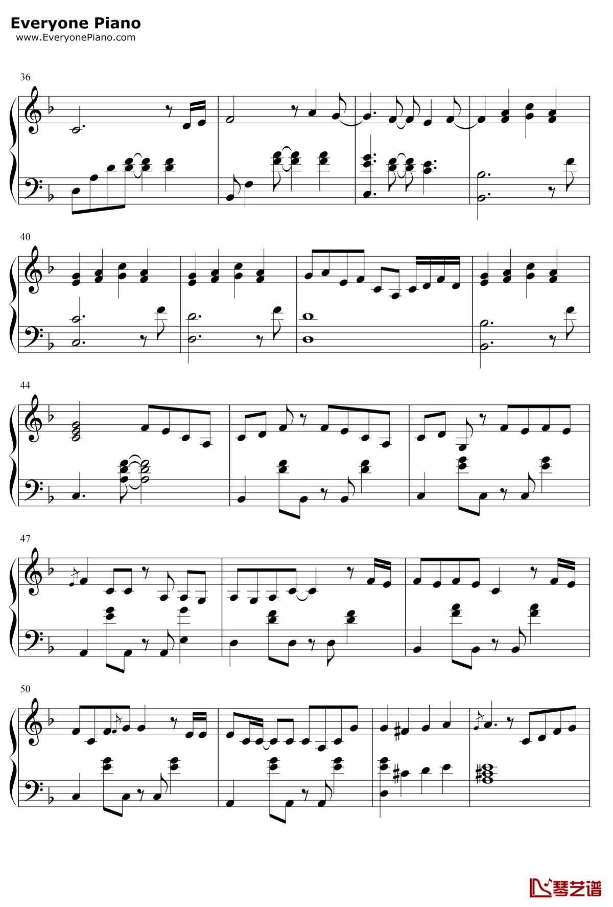 记念钢琴谱3-雷雨心