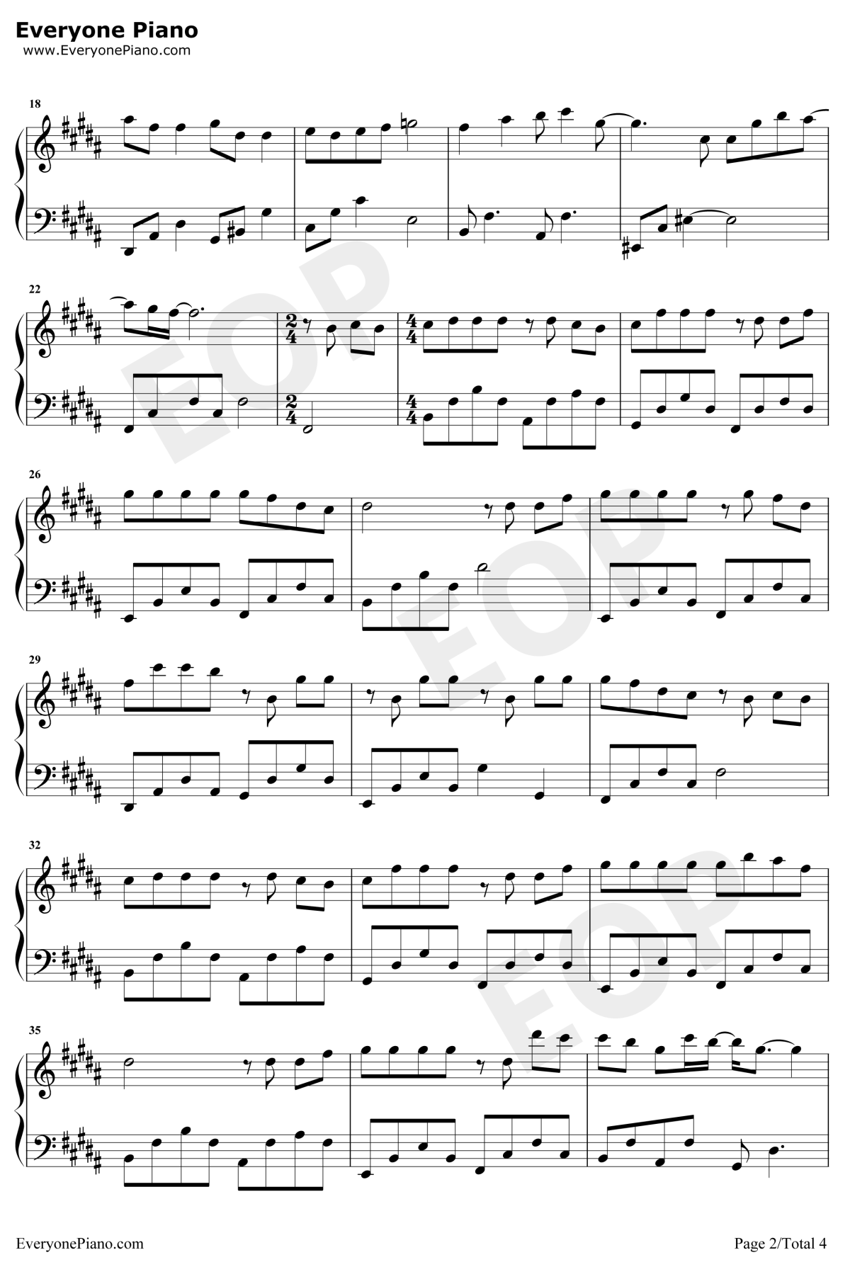 陪我长大钢琴谱2-段奥娟