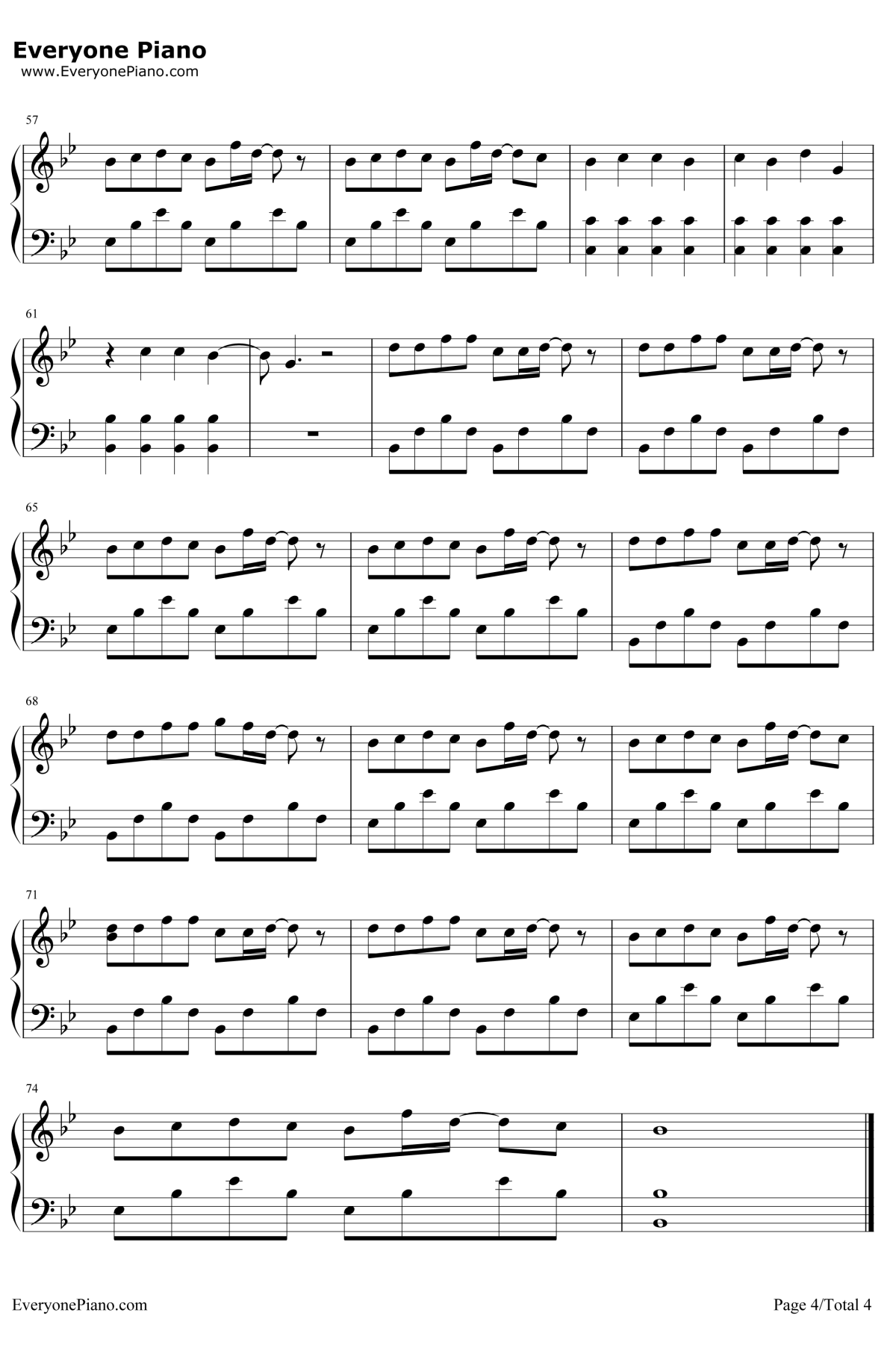 躲猫猫钢琴谱4-TFBOYS