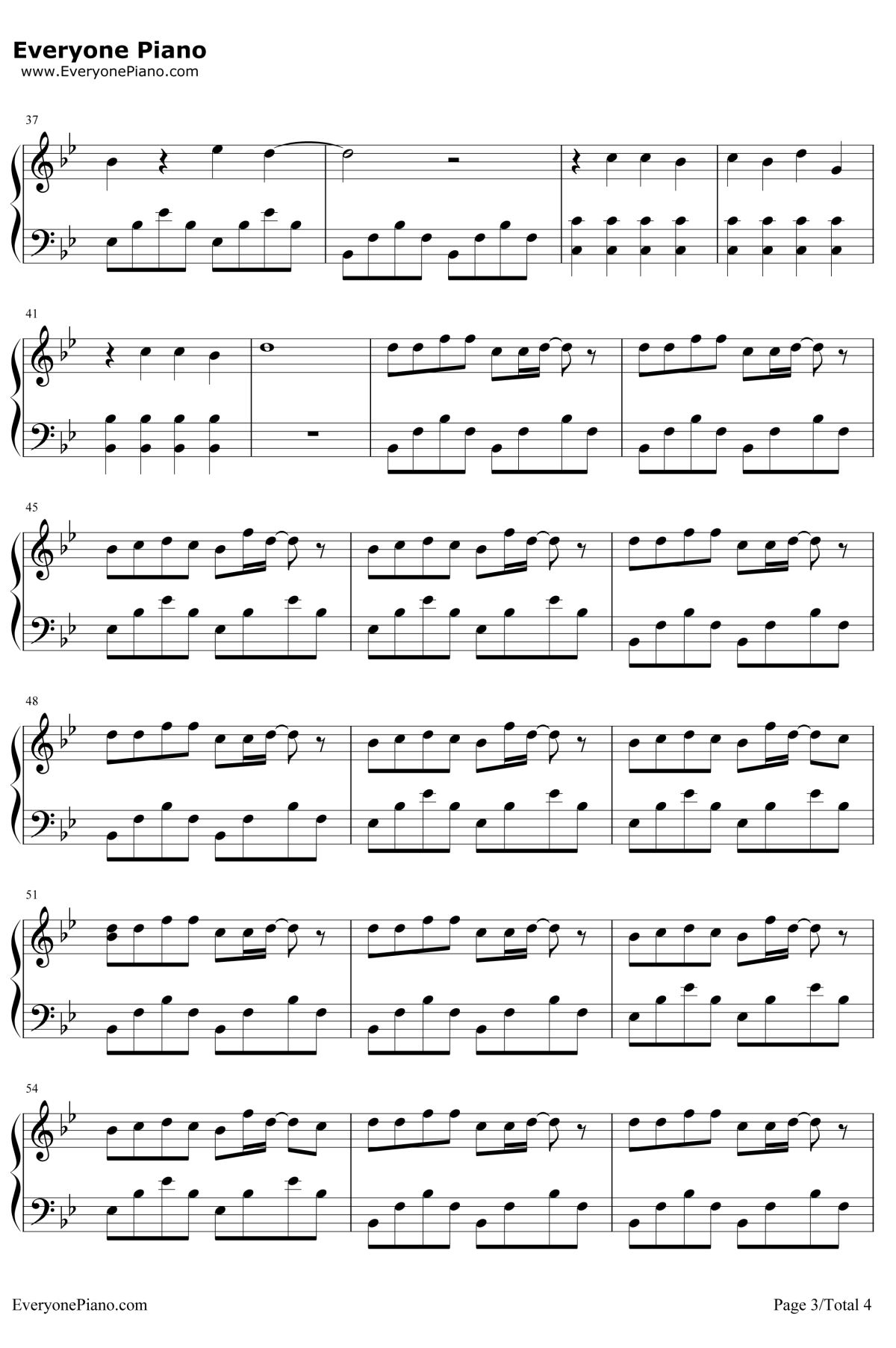 躲猫猫钢琴谱3-TFBOYS