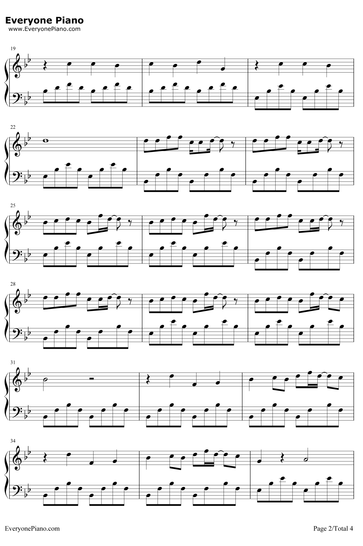 躲猫猫钢琴谱2-TFBOYS