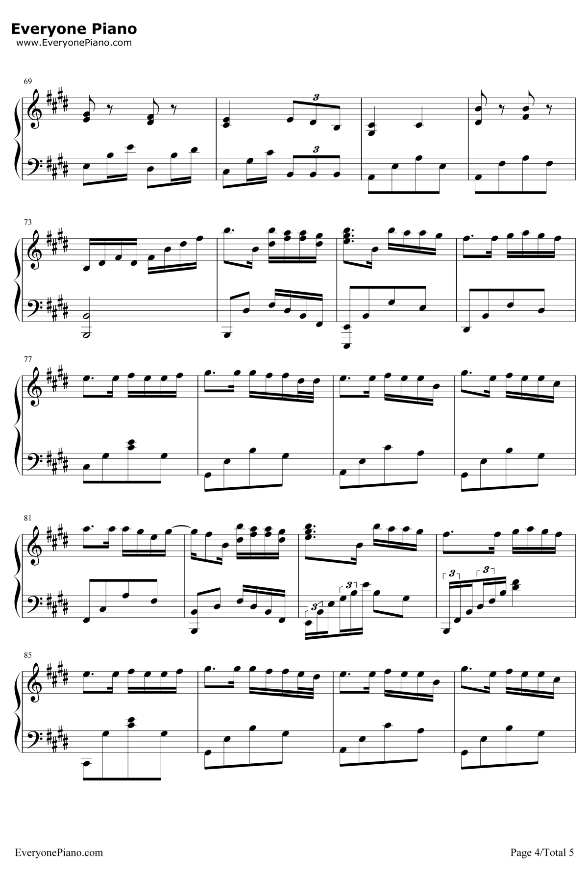 我很快乐钢琴谱4-刘惜君