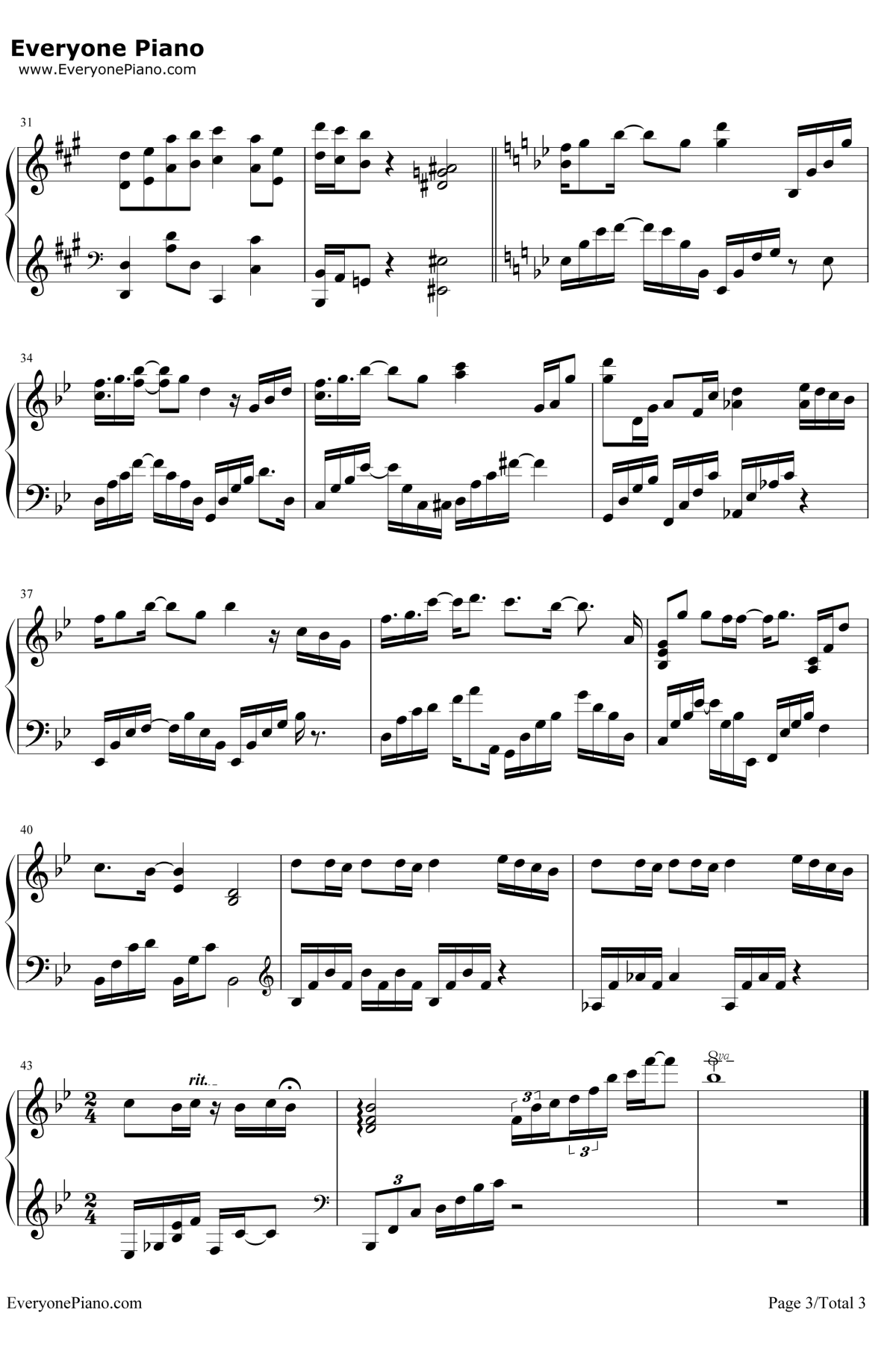 黄昏晓钢琴谱3-王心凌