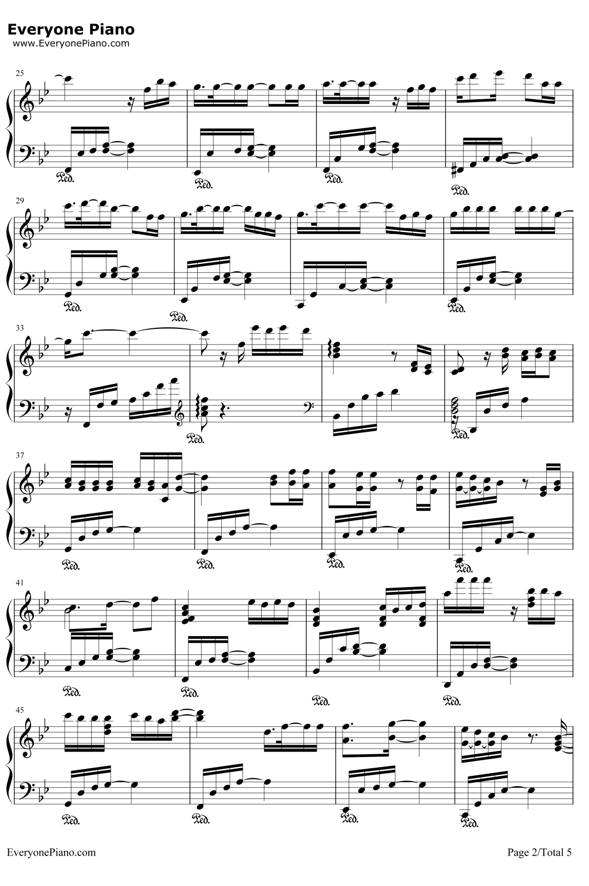 断点钢琴谱2-张敬轩