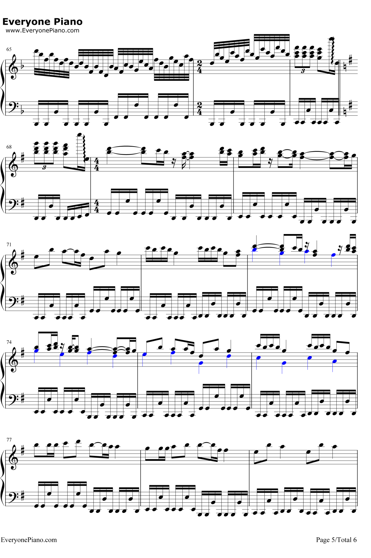 虫儿飞钢琴谱5-郑伊健