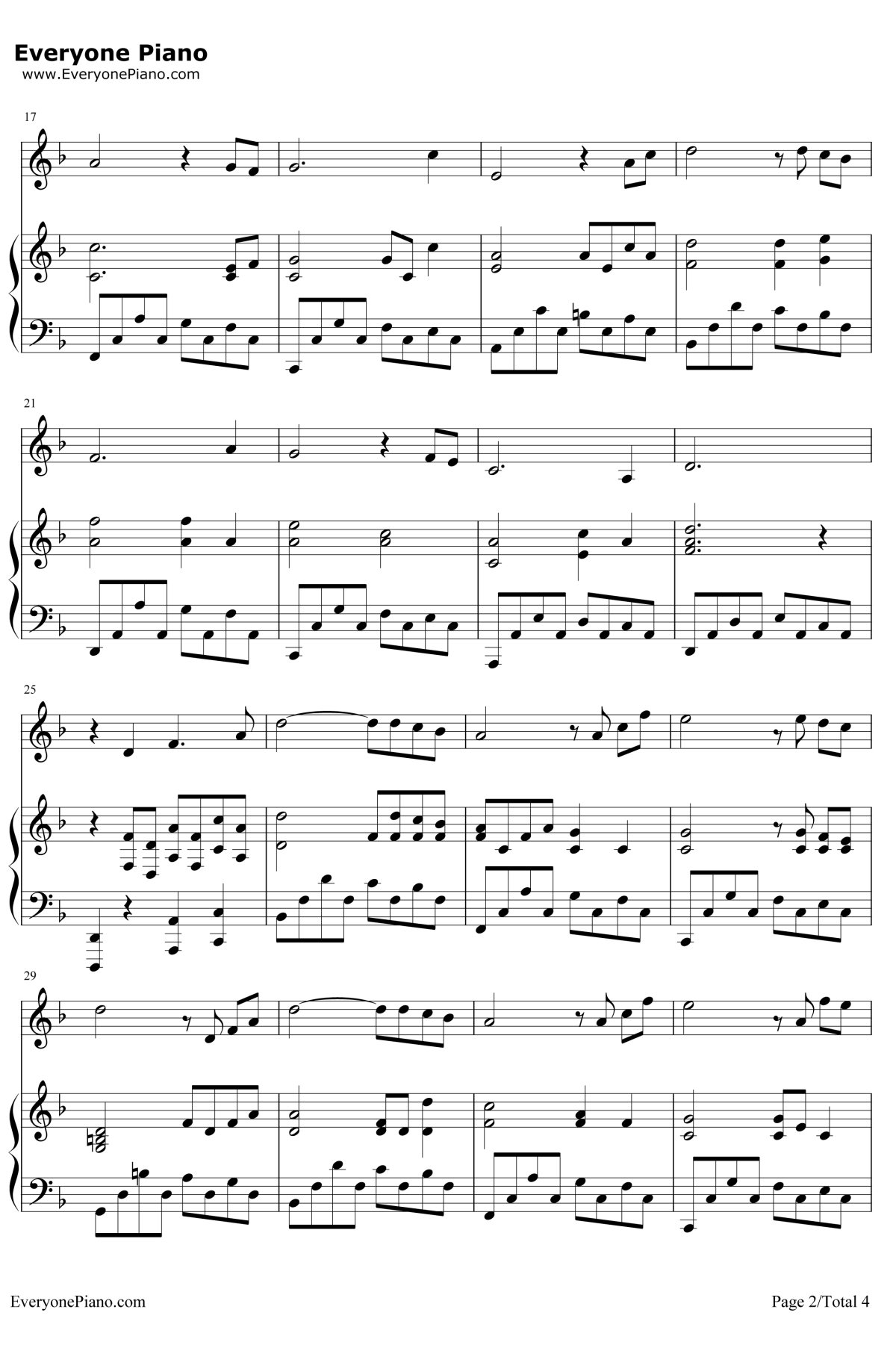 风起时钢琴谱2-胡歌