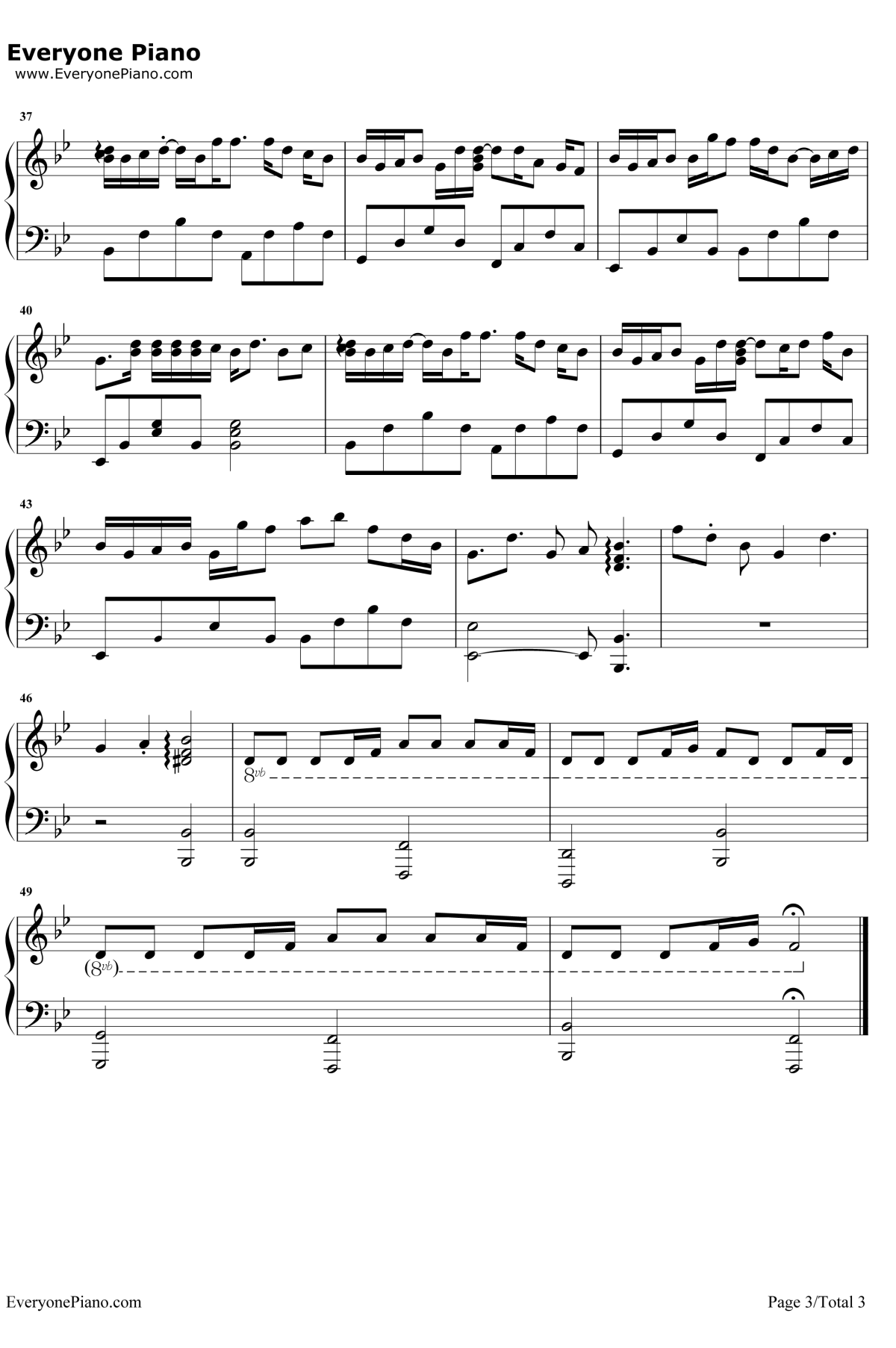 体面钢琴谱3-于文文