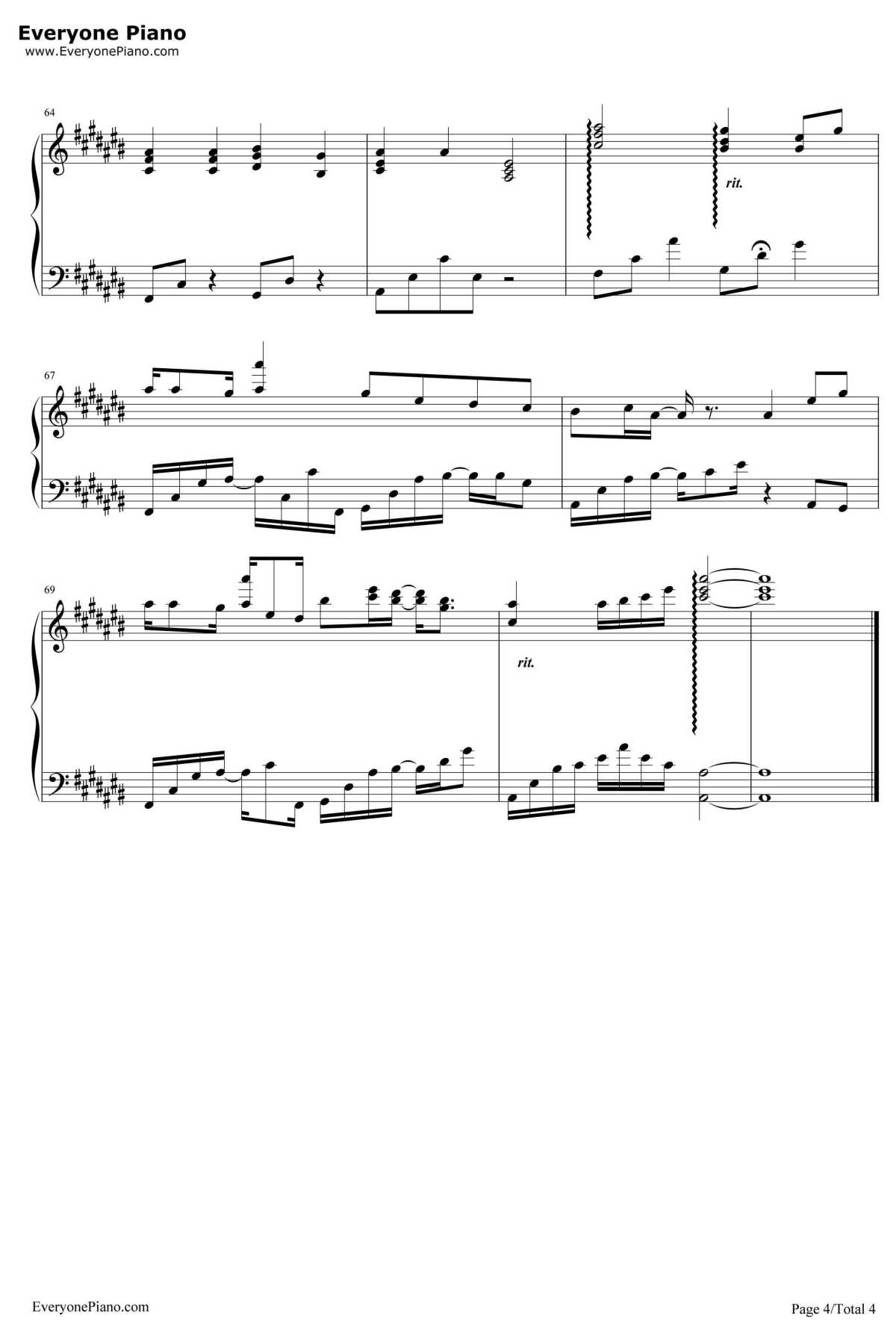 我本人钢琴谱4-吴雨霏