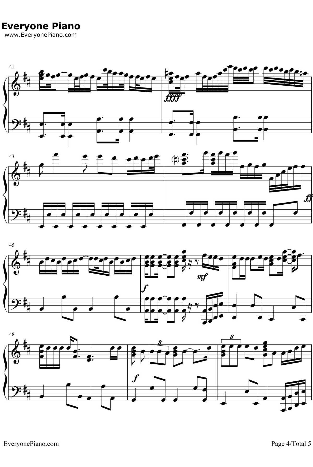 忘记你我做不到钢琴谱4-张学友