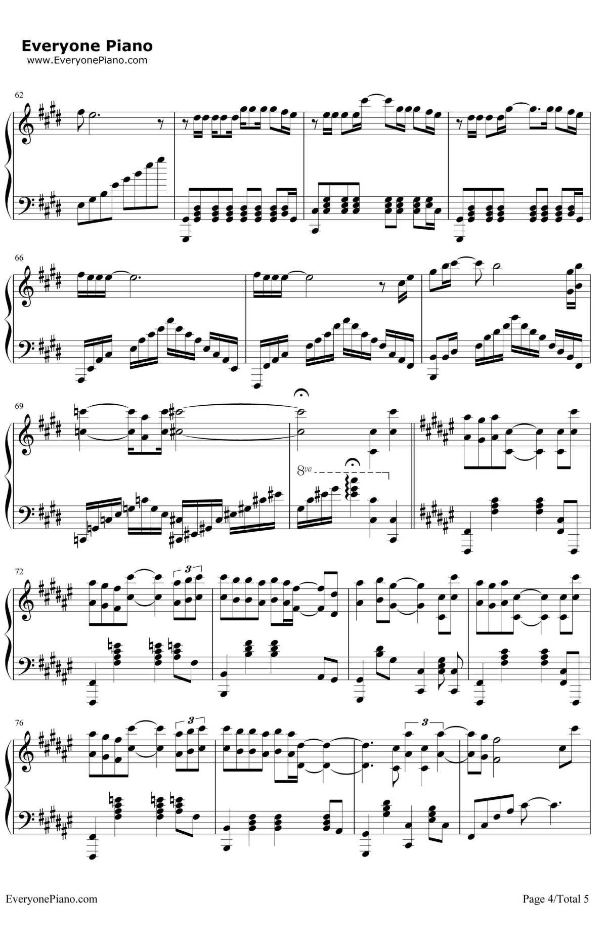 突然想爱你钢琴谱4-许茹芸