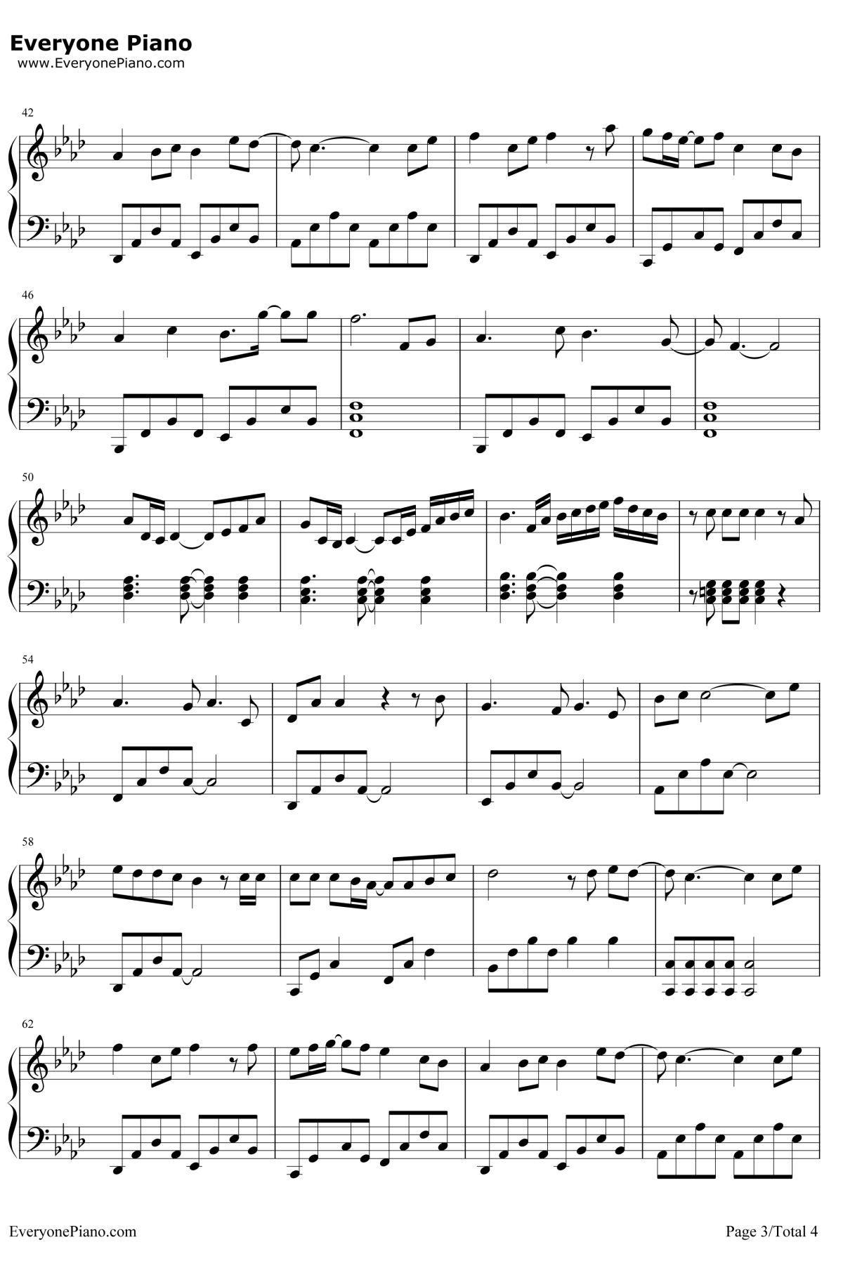 星辰大海是你钢琴谱3-魏晨