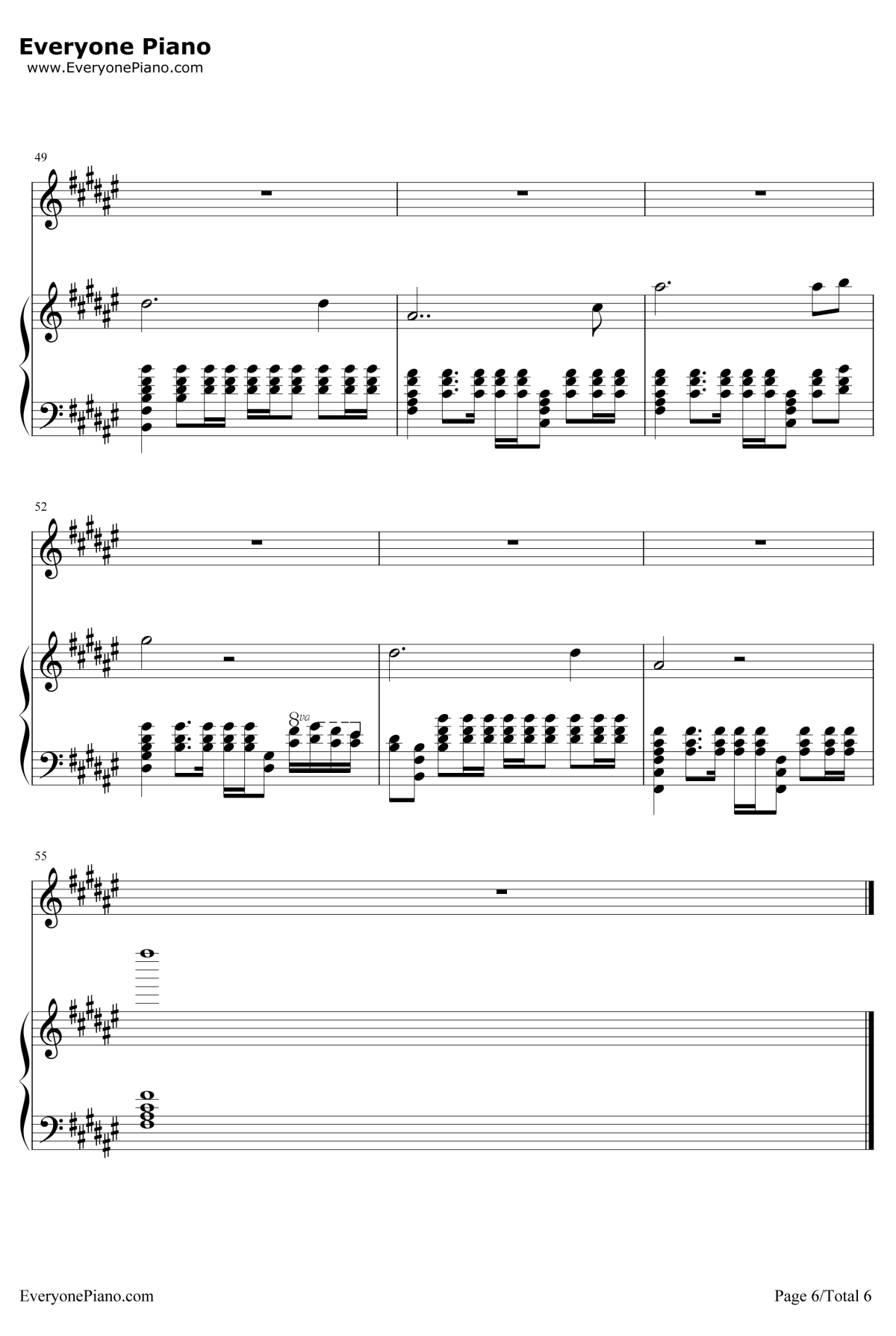 旅行钢琴谱6-许巍