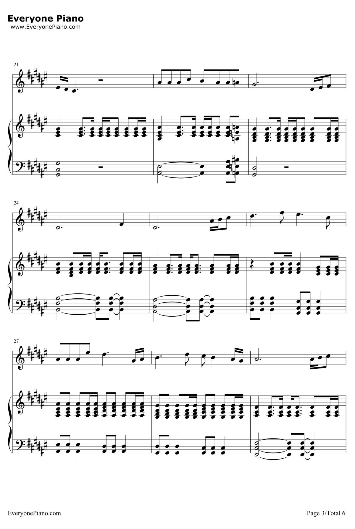 旅行钢琴谱3-许巍