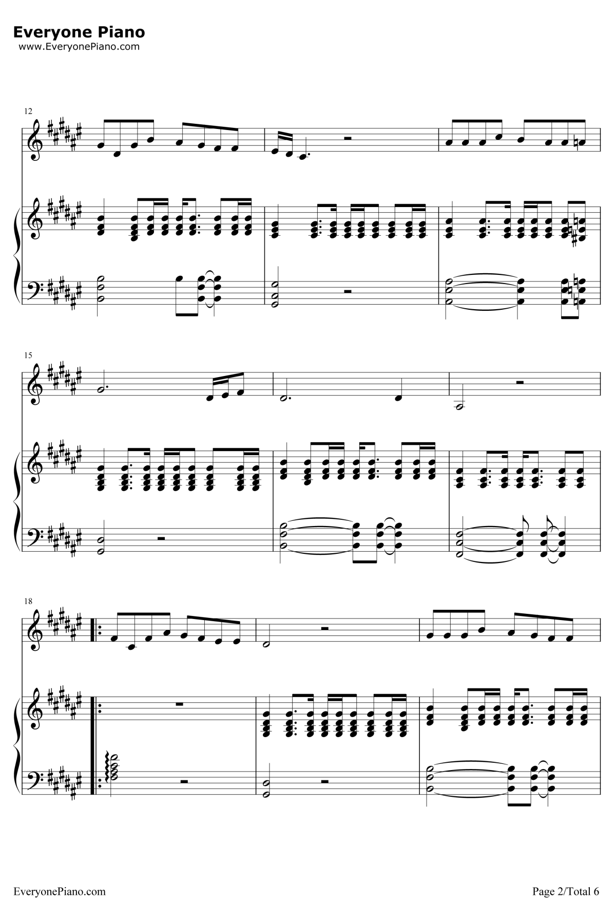 旅行钢琴谱2-许巍