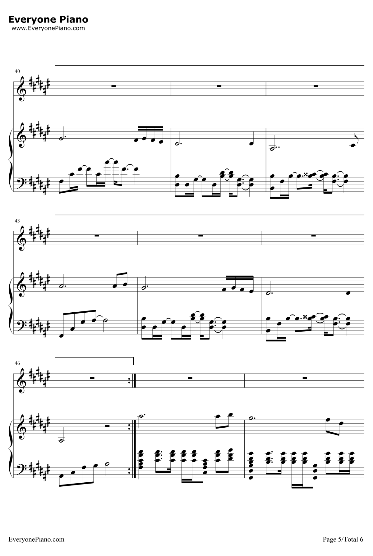 旅行钢琴谱5-许巍