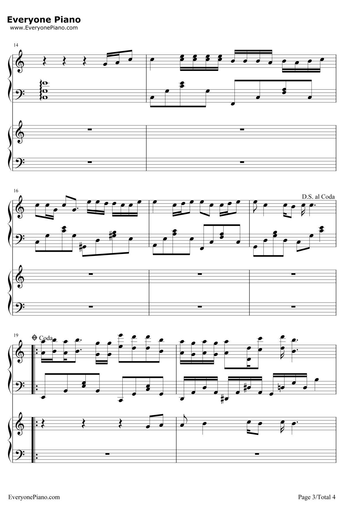 没有如果钢琴谱3-梁静茹