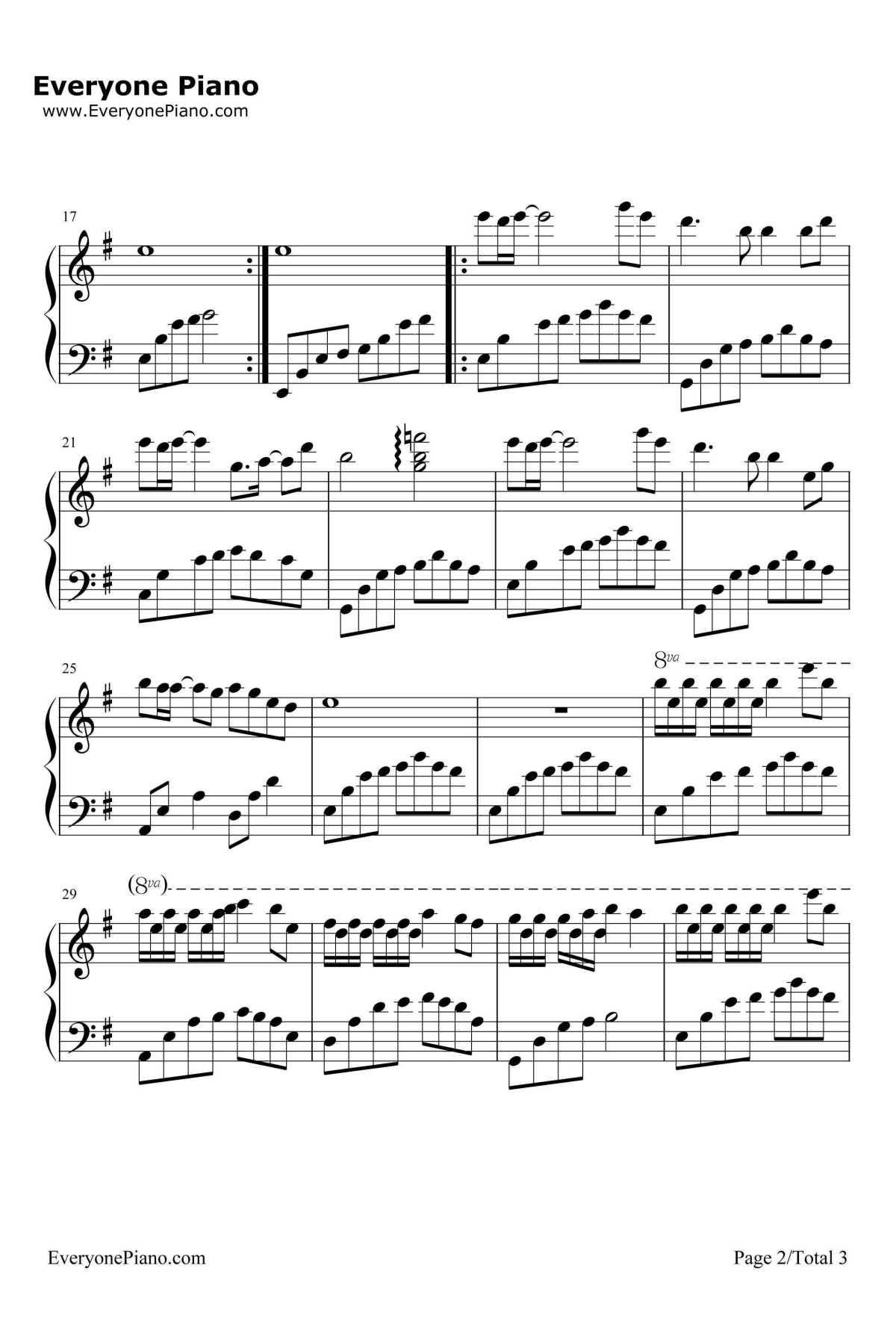 一生所爱钢琴谱2-卢冠廷