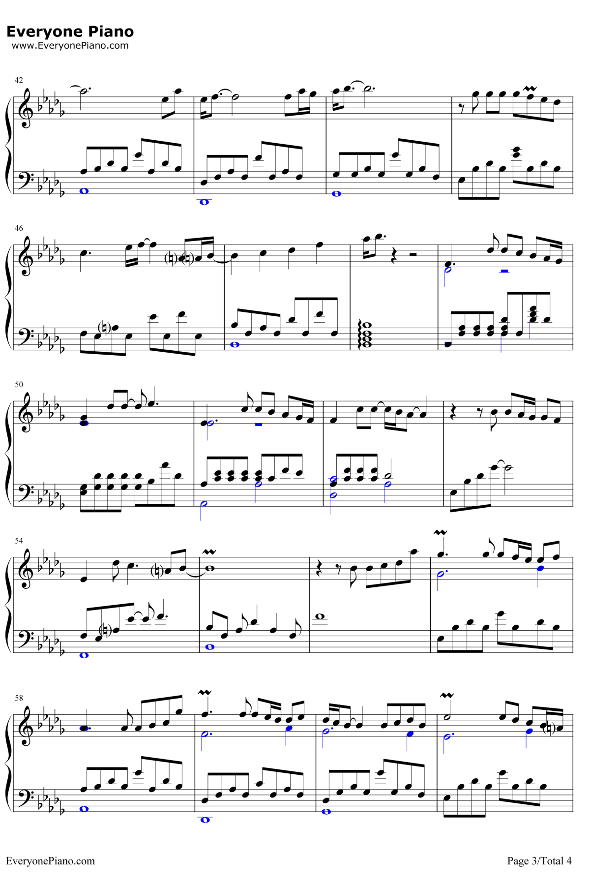 流着泪说分手钢琴谱3-金志文