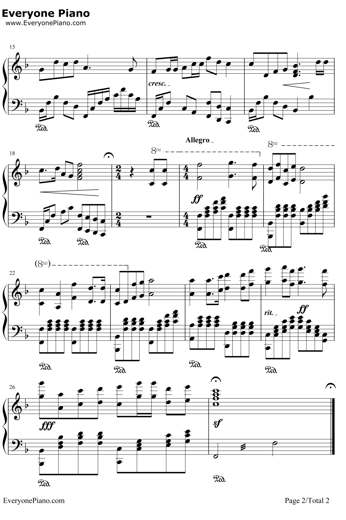 我的祖国钢琴谱2-郭兰英