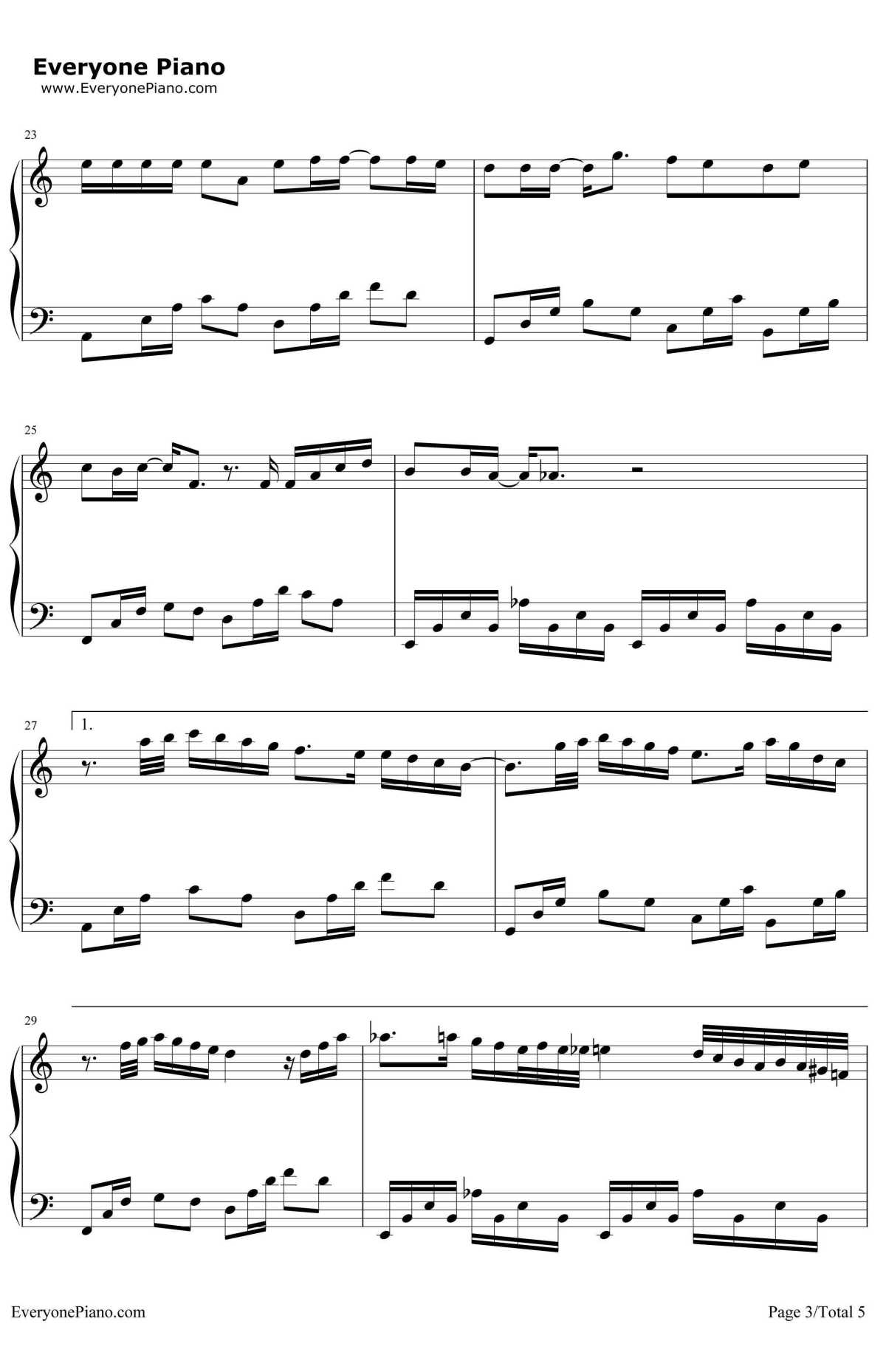 放生钢琴谱3-范逸臣