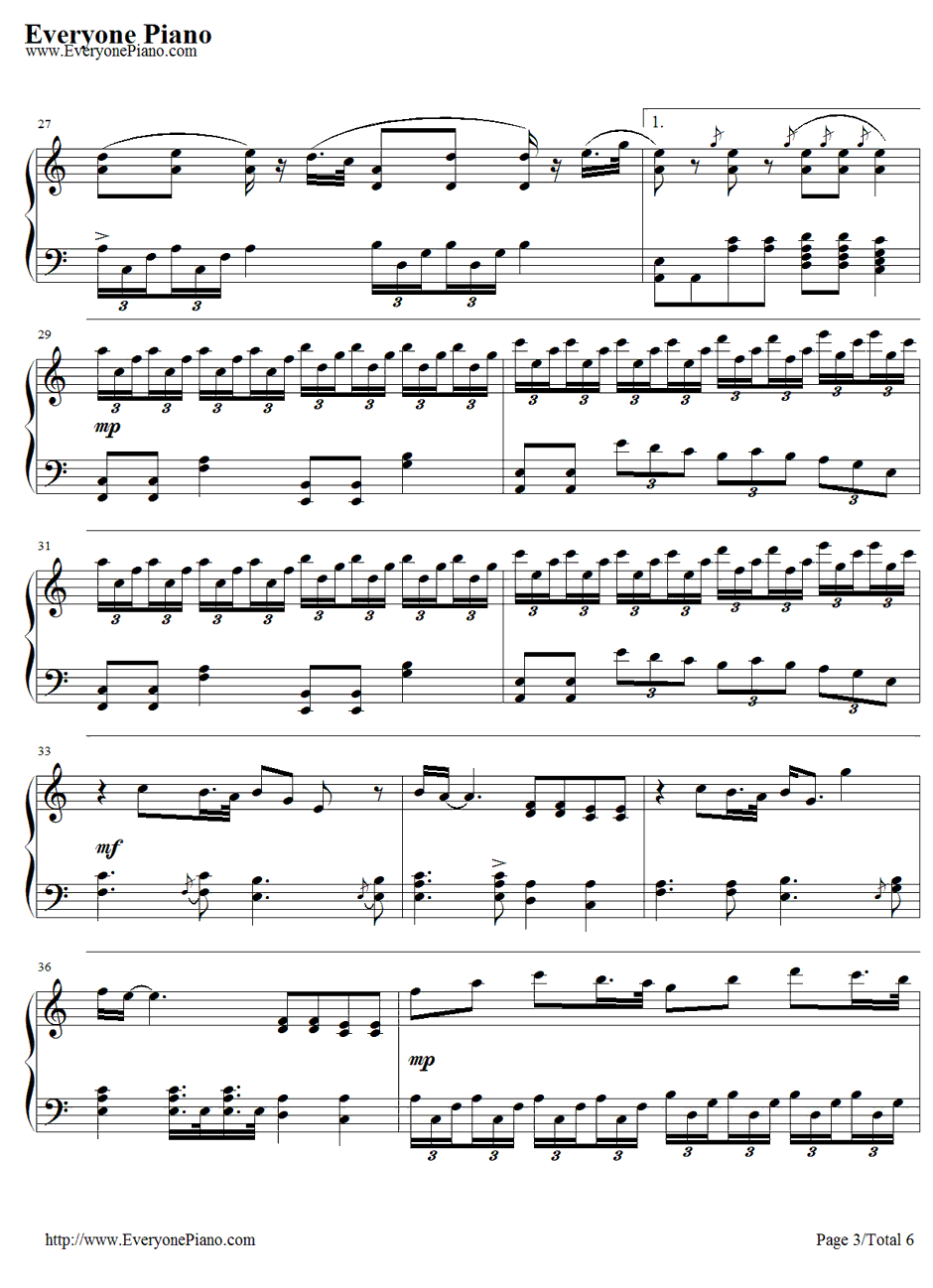 新地球钢琴谱3-林俊杰