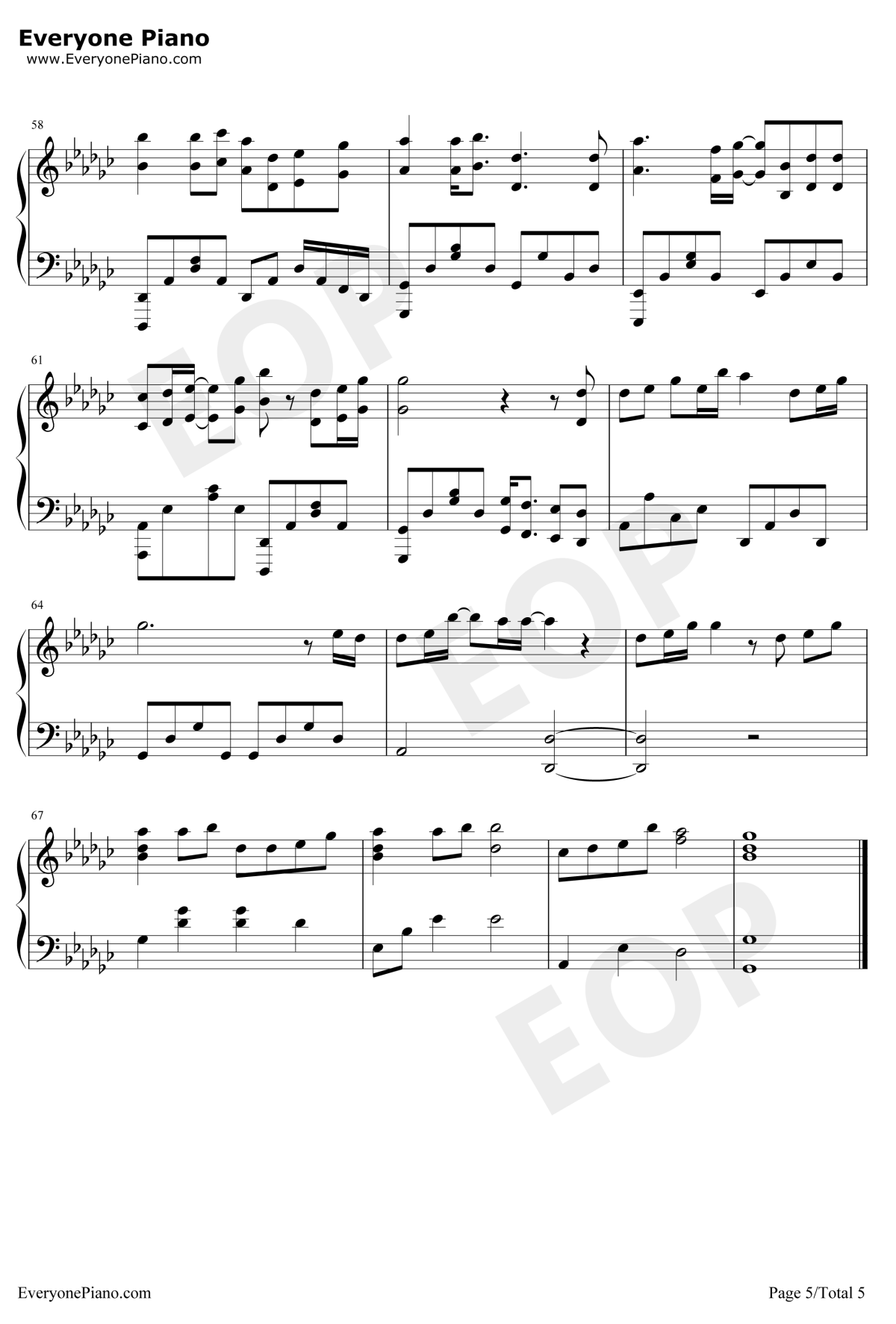 爱的勇气钢琴谱5-曲婉婷