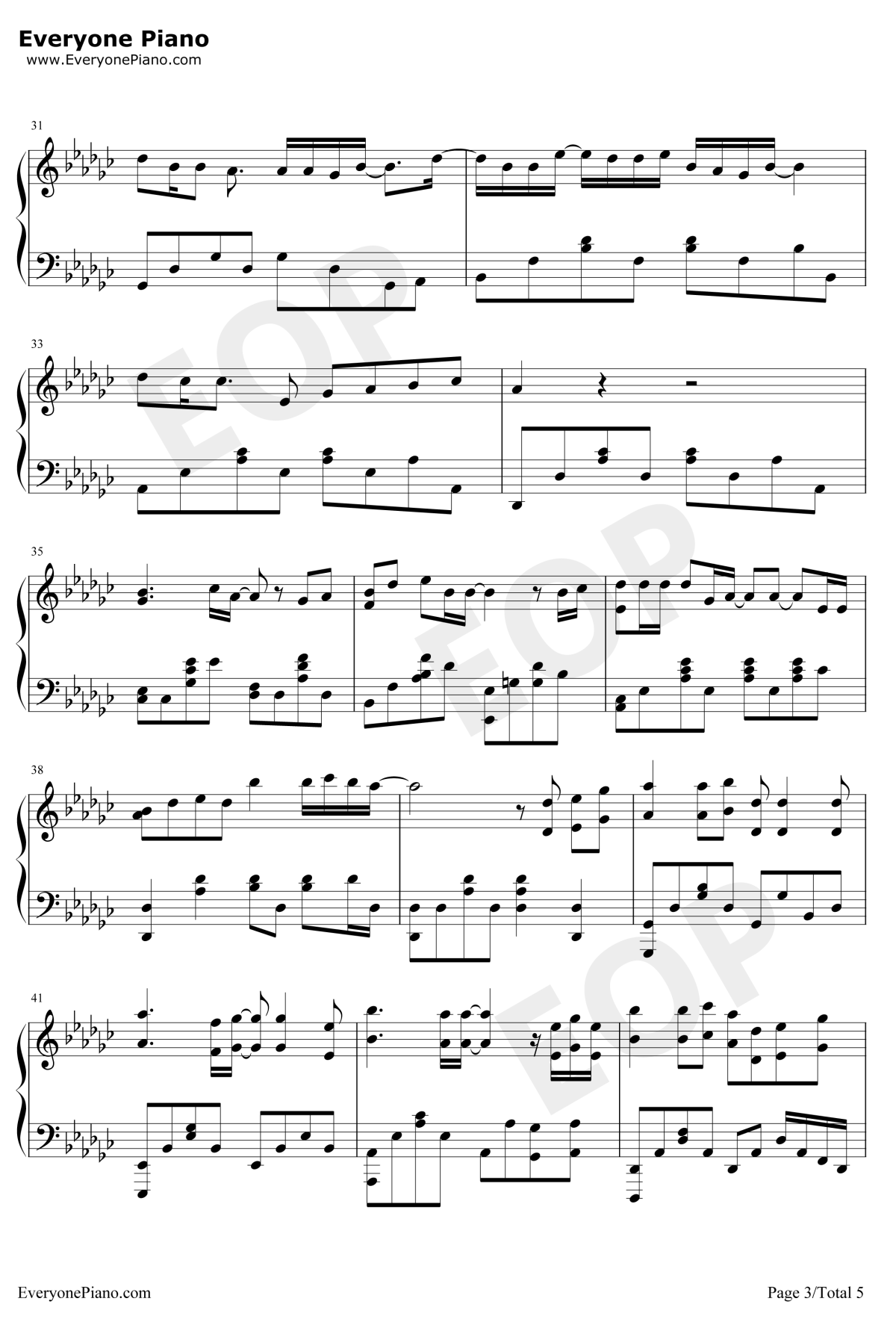 爱的勇气钢琴谱3-曲婉婷