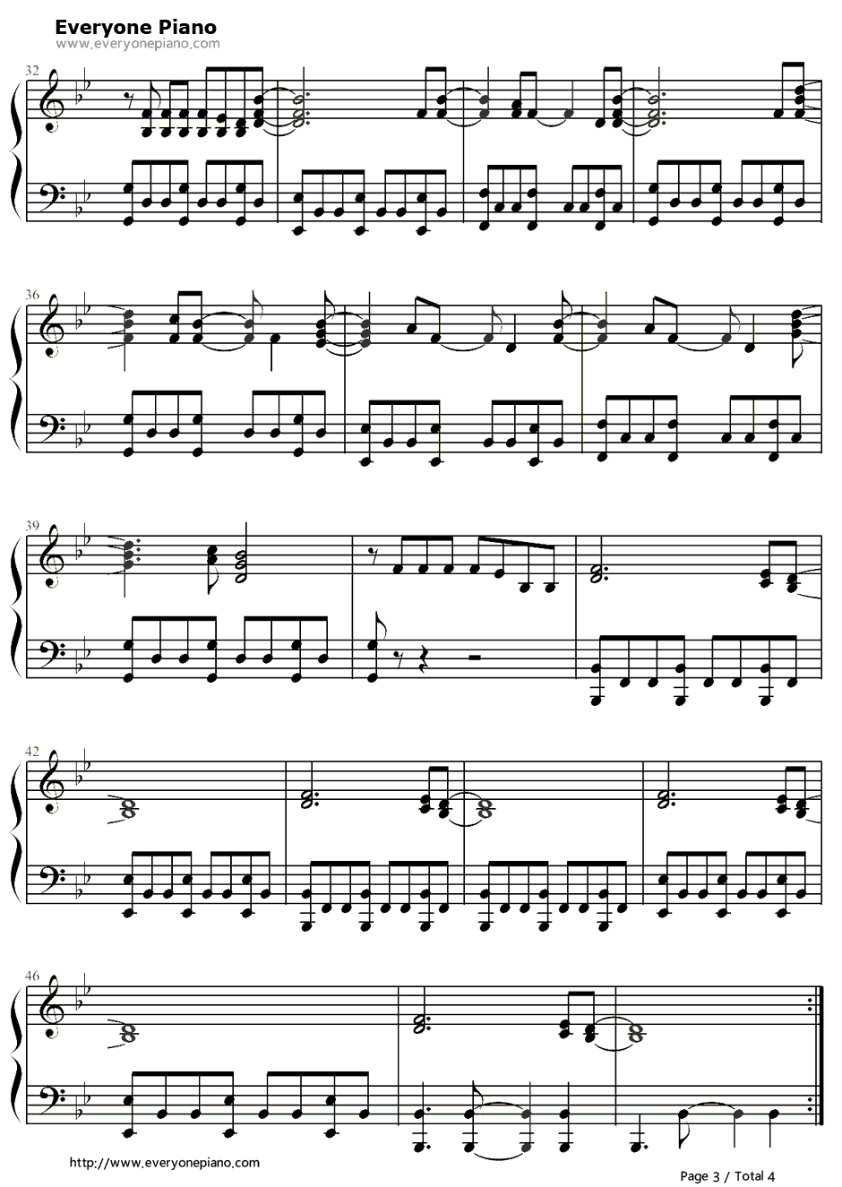 万花瞳钢琴谱3-蔡依林