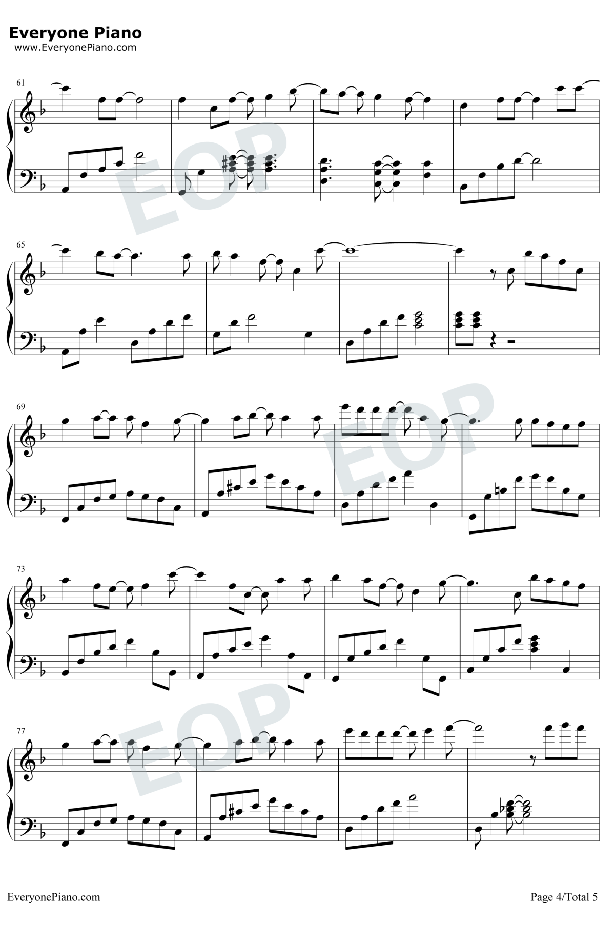 我们的爱没有错钢琴谱4-胡夏