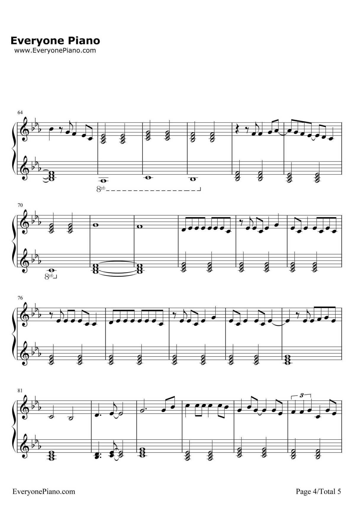 我的梦钢琴谱4-张靓颖