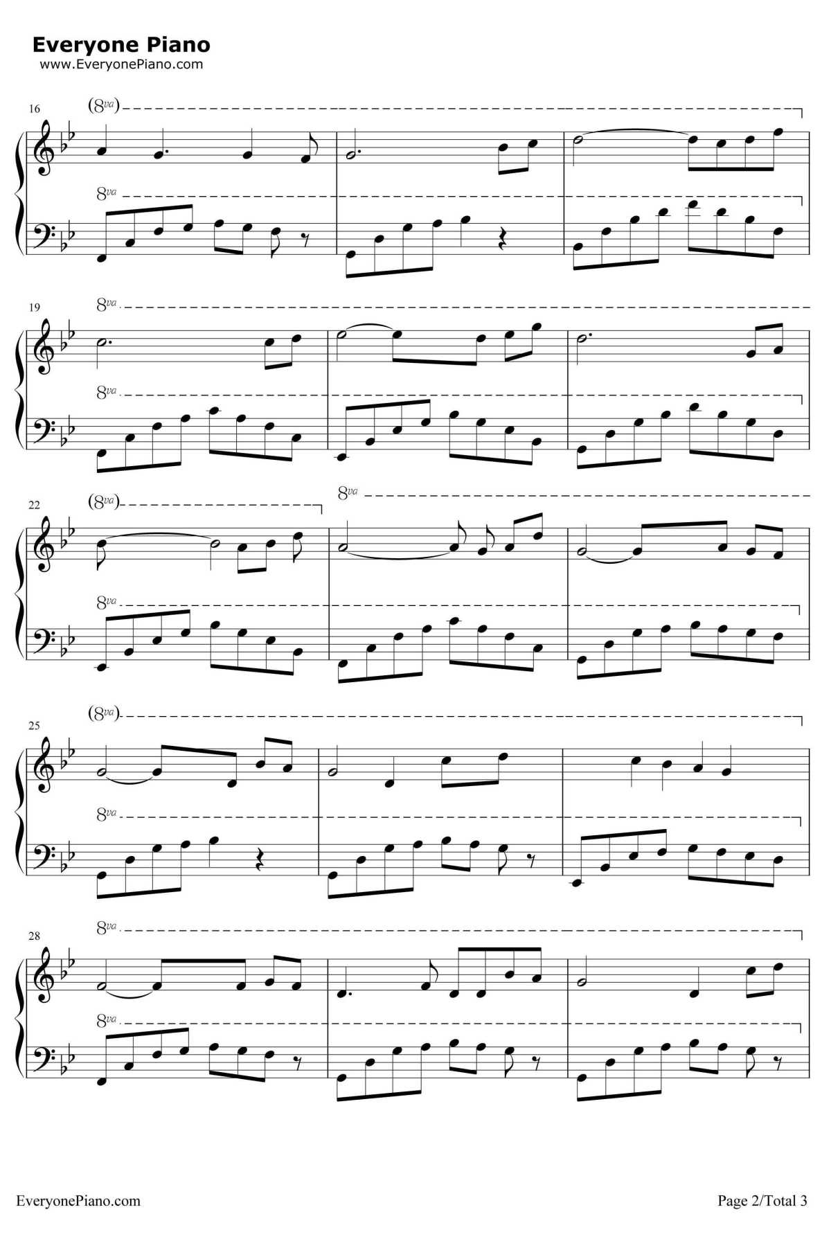 无字碑钢琴谱2-张靓颖